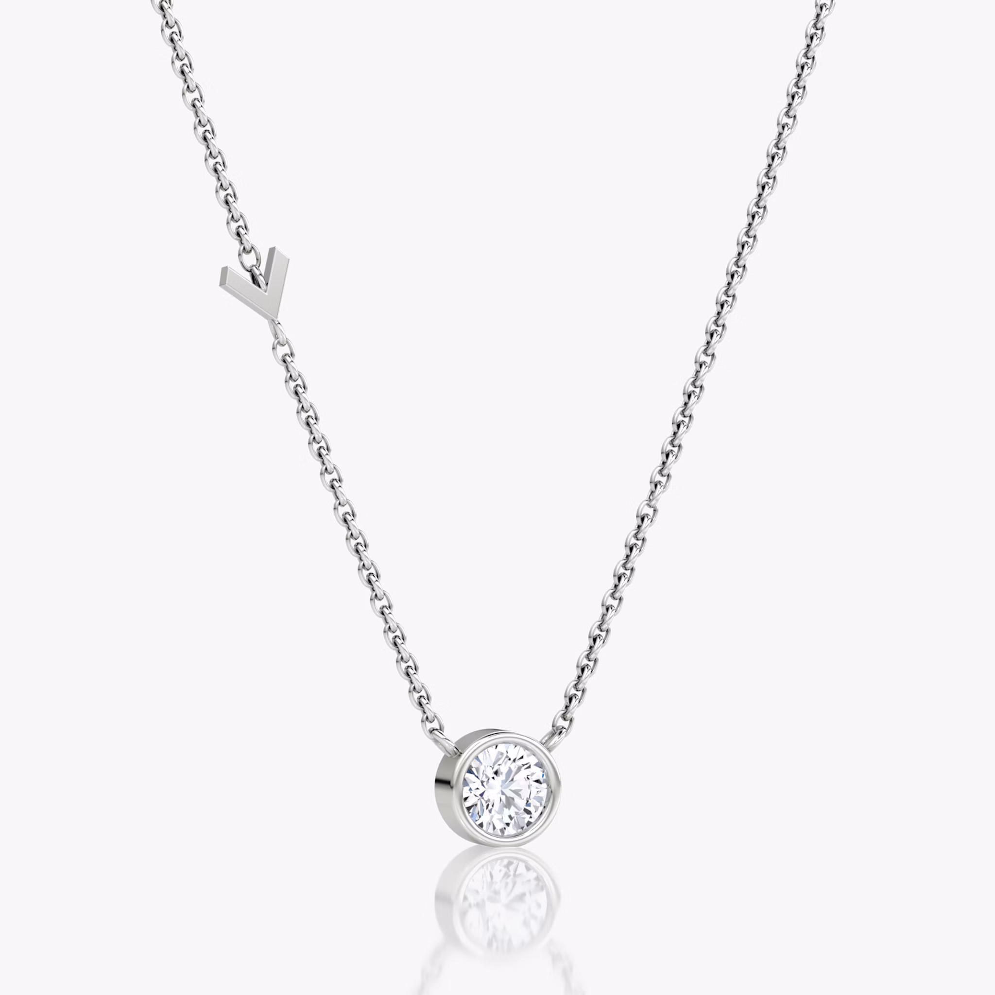 Arrow Station Necklace | Round Brilliant | 14k | White Gold | caratWeight: 0.40ct