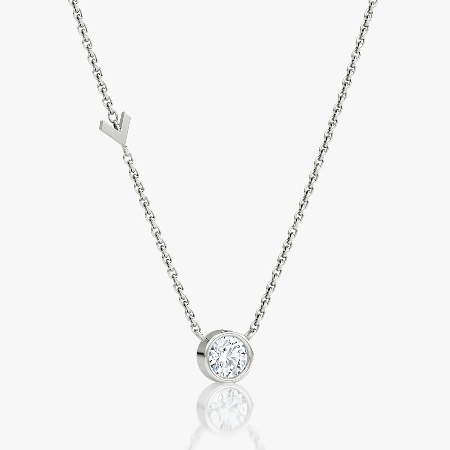 Arrow Station Necklace | Round Brilliant | 14k | White Gold | caratWeight: 0.40ct