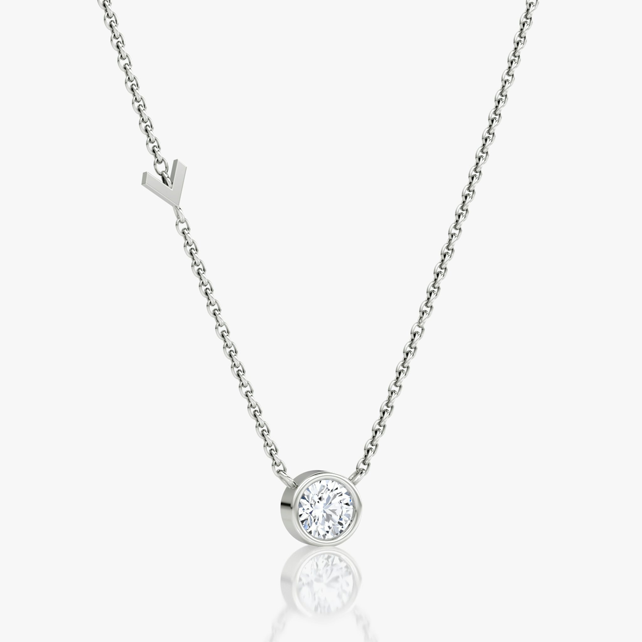 Arrow Station Necklace | Round Brilliant | 14k | White Gold | caratWeight: 0.40ct