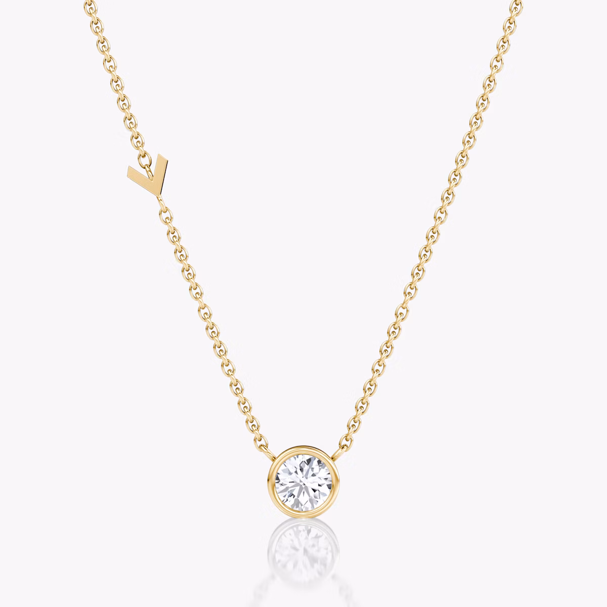 Arrow Station Halskette | Rund | 14k | Gelbgold | caratWeight: 0.40ct