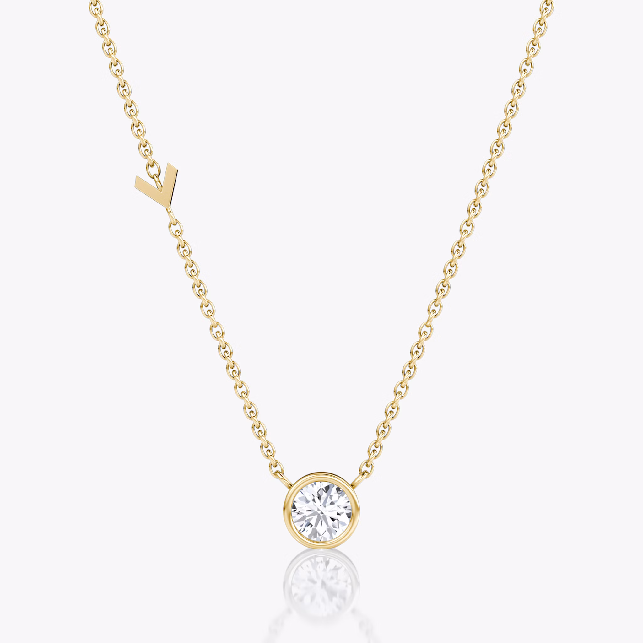 Arrow Station Necklace | Round Brilliant | 14k | Yellow Gold | caratWeight: 0.40ct