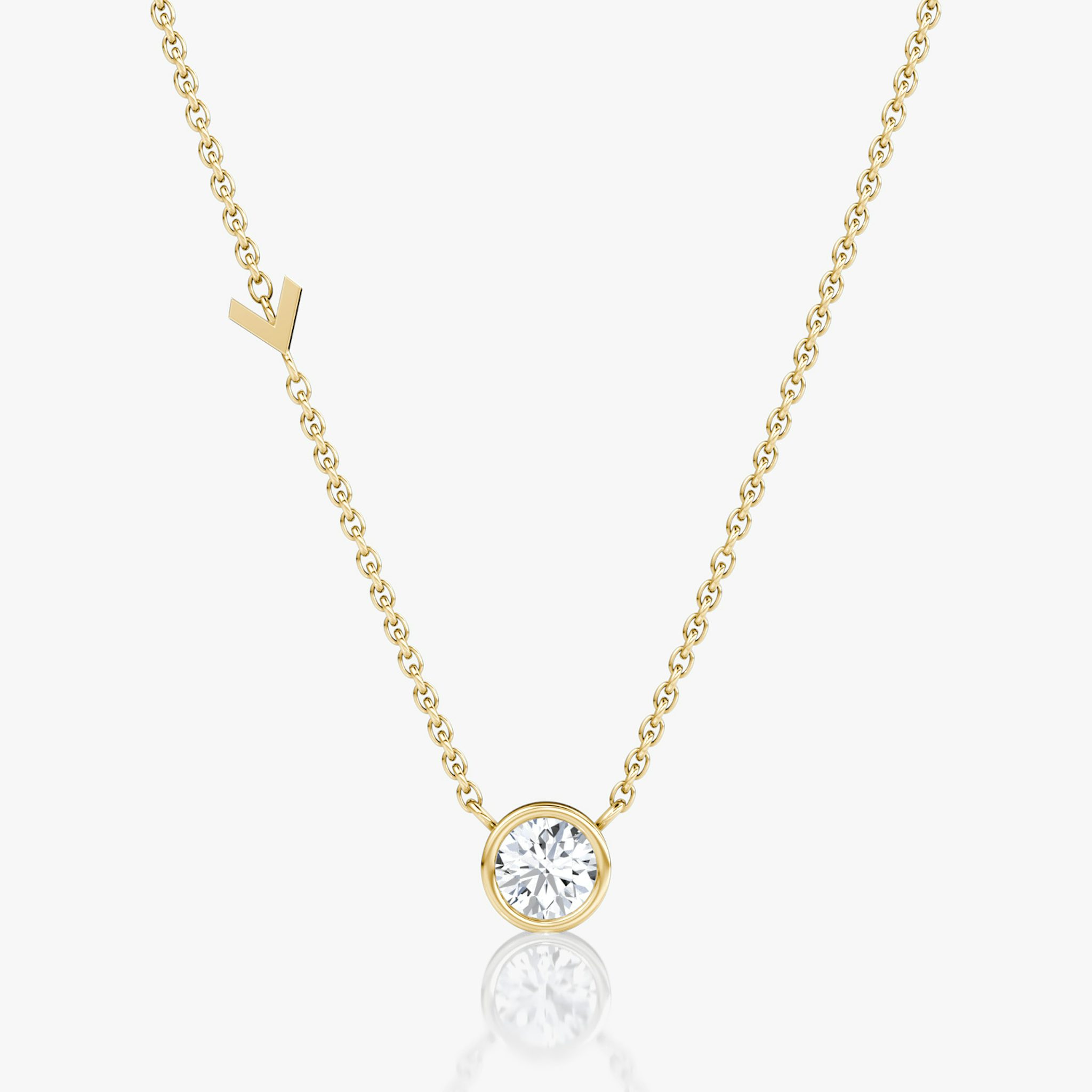 Arrow Station Necklace | Round Brilliant | 14k | Yellow Gold | caratWeight: 0.40ct
