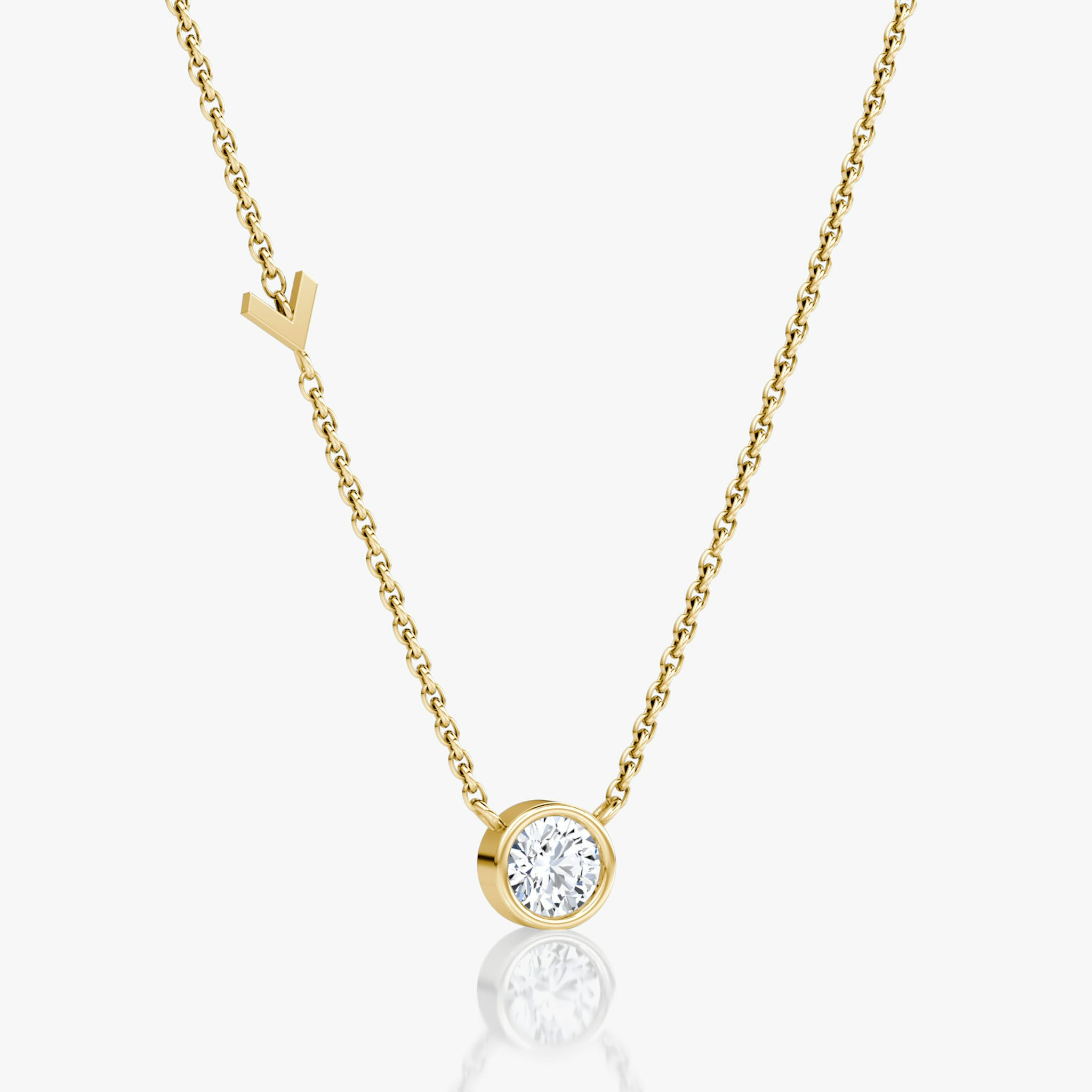Arrow Station Necklace | Round Brilliant | 14k | Yellow Gold | caratWeight: 0.40ct