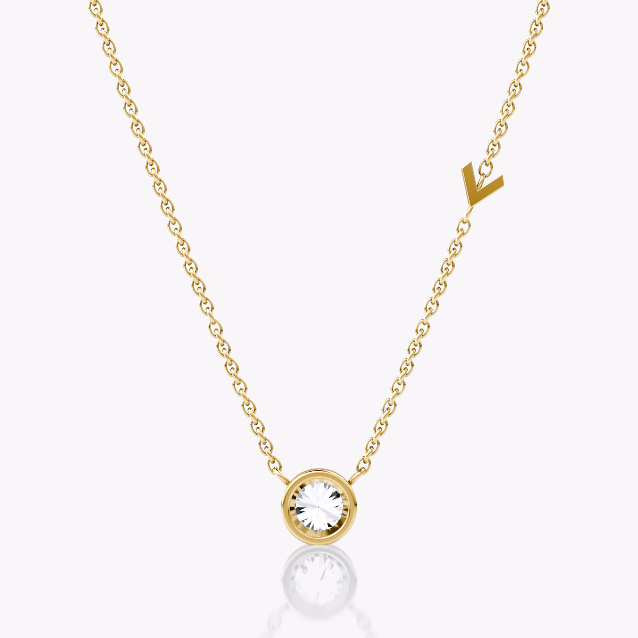 Arrow Station Necklace | Round Brilliant | 14k | Yellow Gold | caratWeight: 0.40ct
