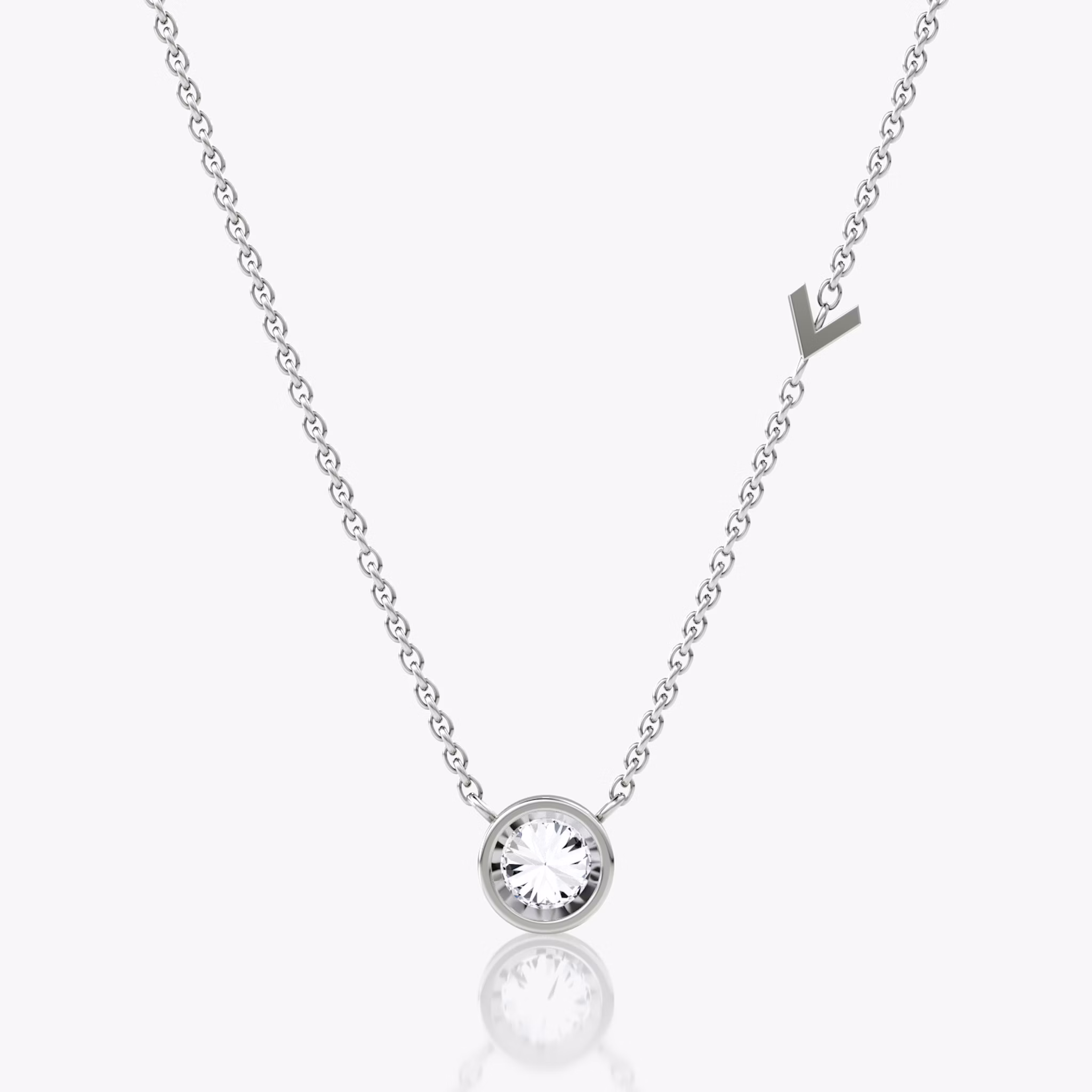 Arrow Station Necklace | Round Brilliant | 14k | White Gold | caratWeight: 0.50ct