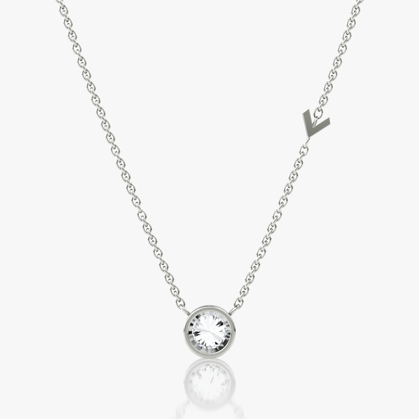 Arrow Station Necklace | Round Brilliant | 14k | White Gold | caratWeight: 0.50ct