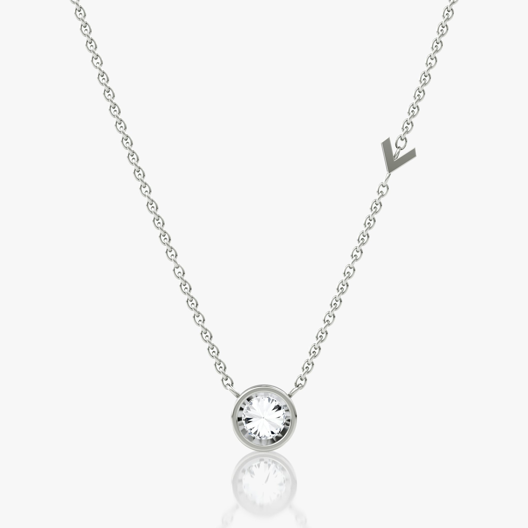 Arrow Station Necklace | Round Brilliant | 14k | White Gold | caratWeight: 0.50ct
