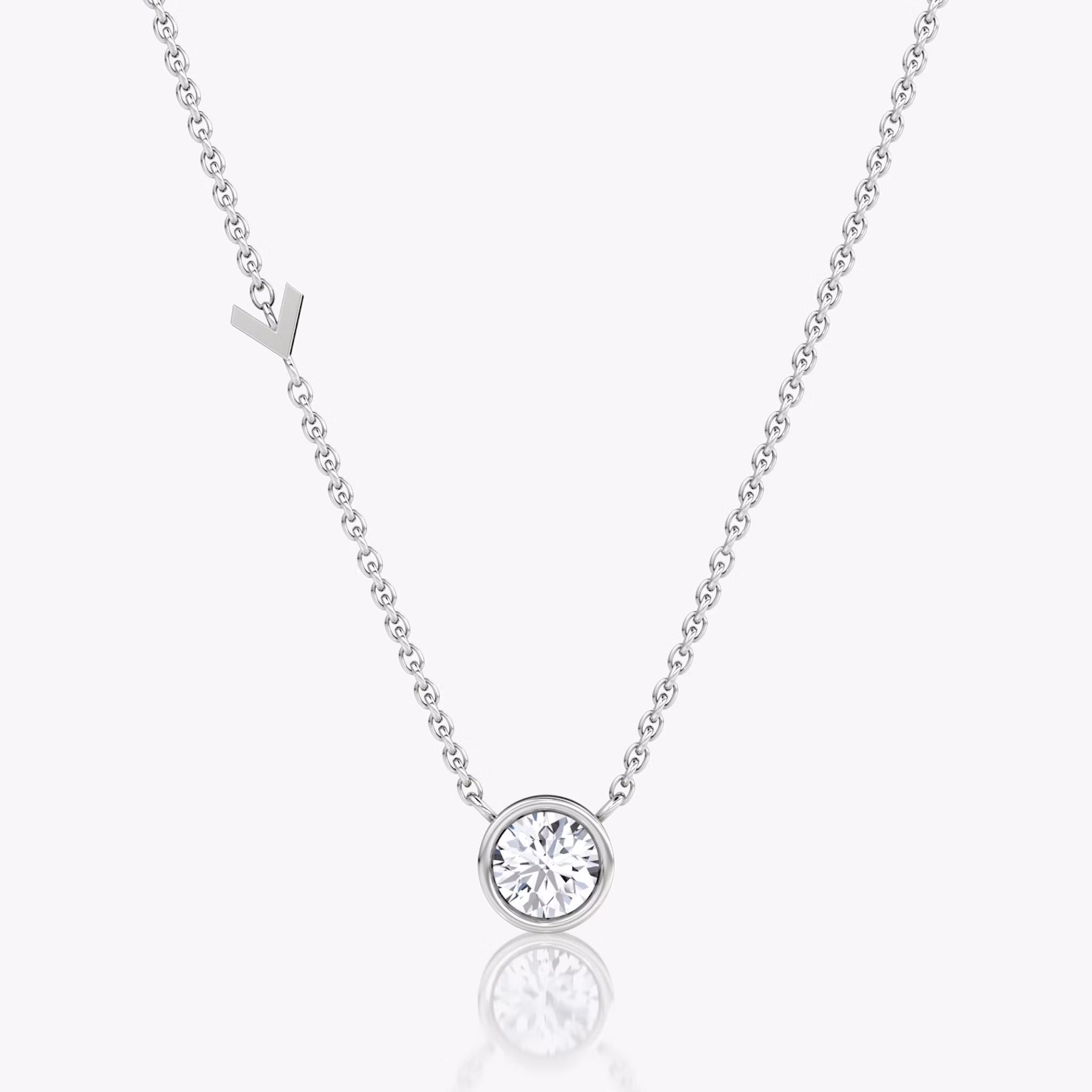 Arrow Station Necklace | Round Brilliant | 14k | White Gold | caratWeight: 0.50ct