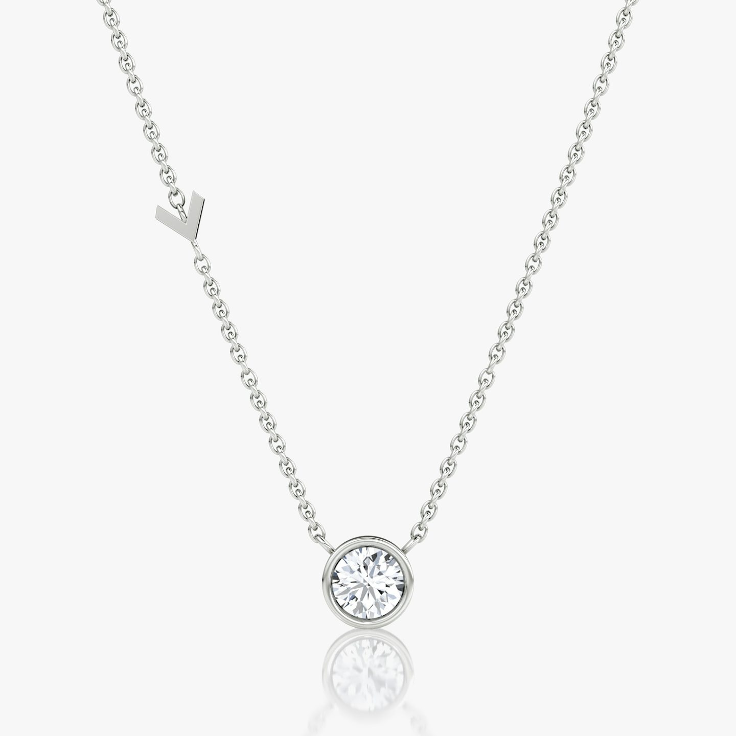 Arrow Station Necklace | Round Brilliant | 14k | White Gold | caratWeight: 0.50ct