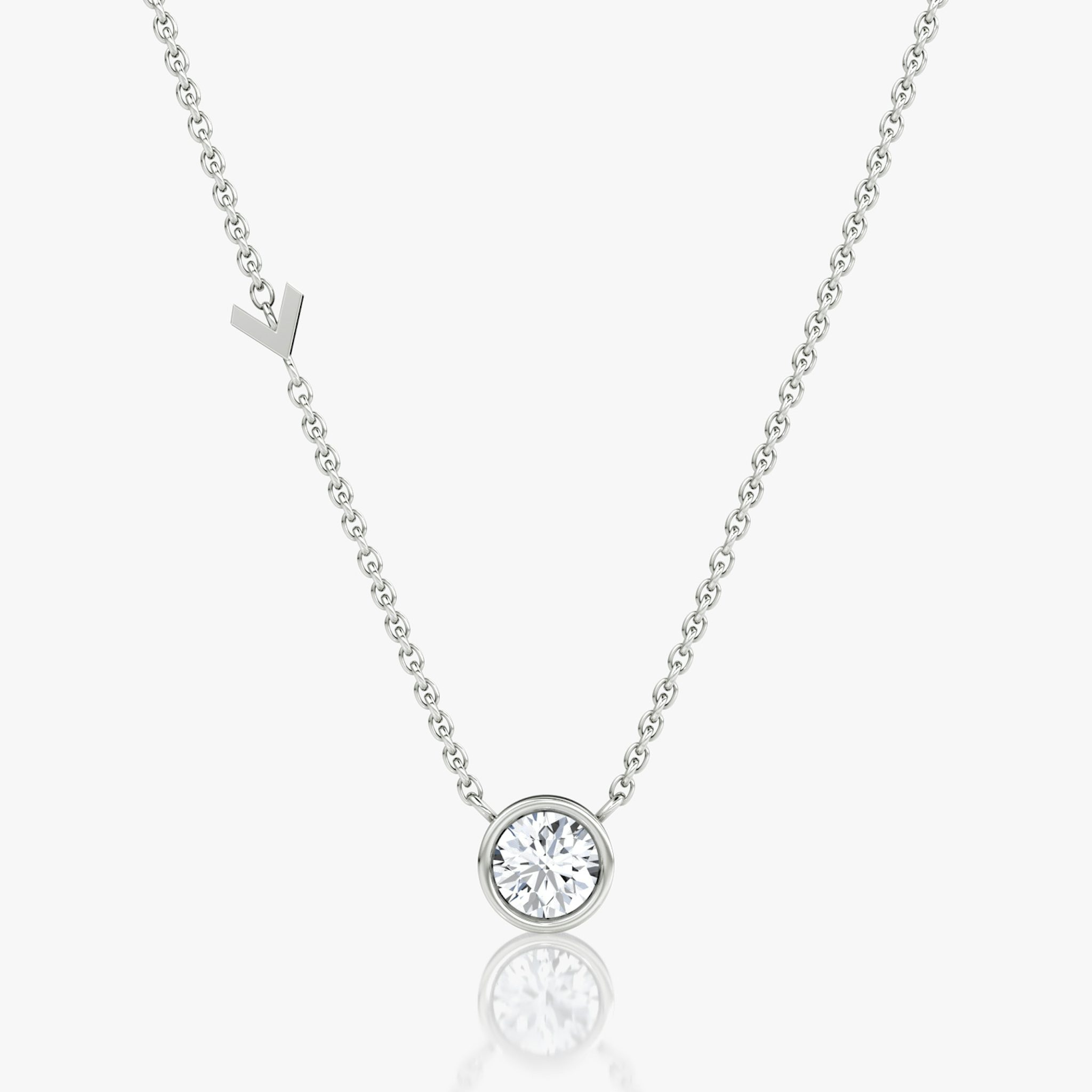 Arrow Station Necklace | Round Brilliant | 14k | White Gold | caratWeight: 0.50ct