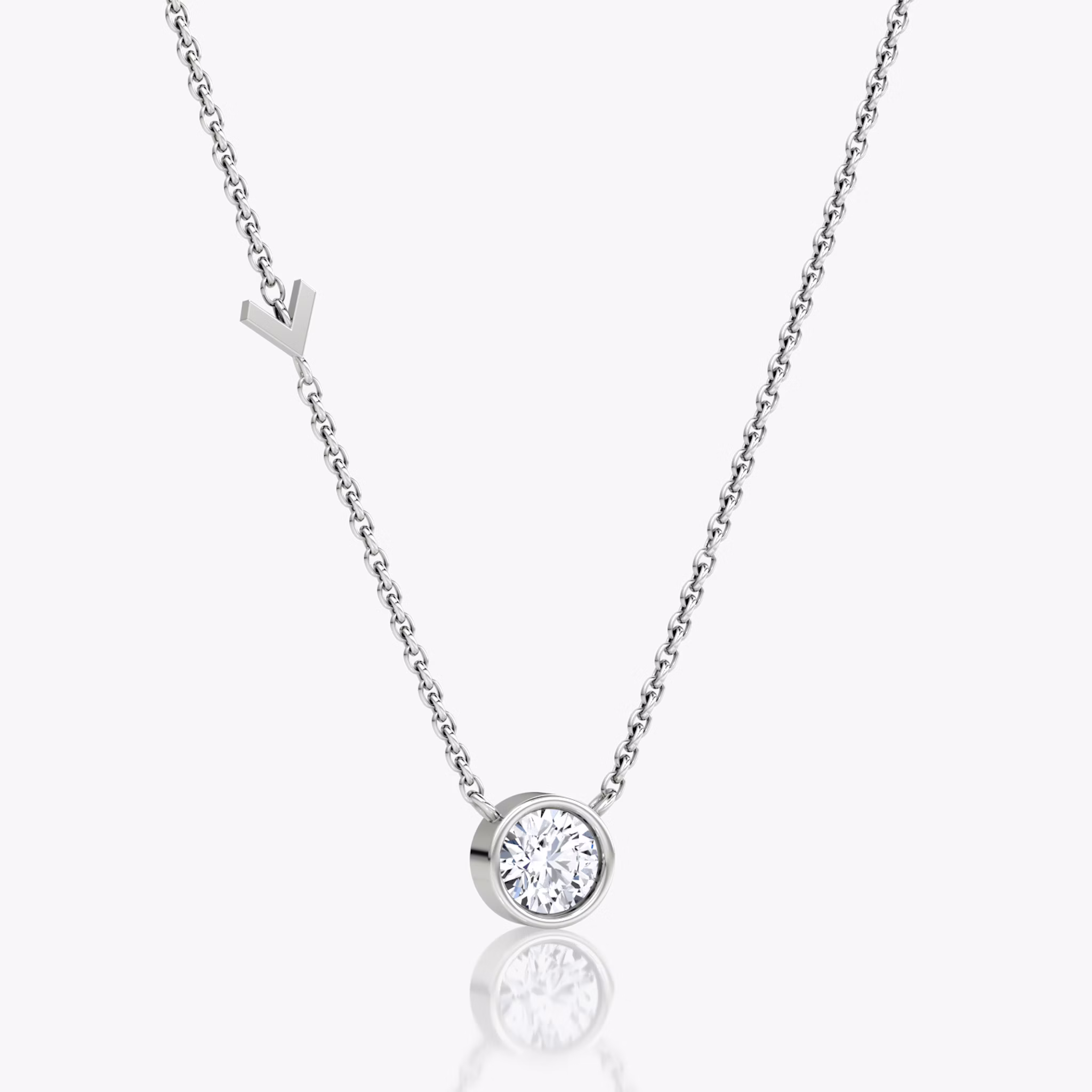 Arrow Station Necklace | Round Brilliant | 14k | White Gold | caratWeight: 0.50ct