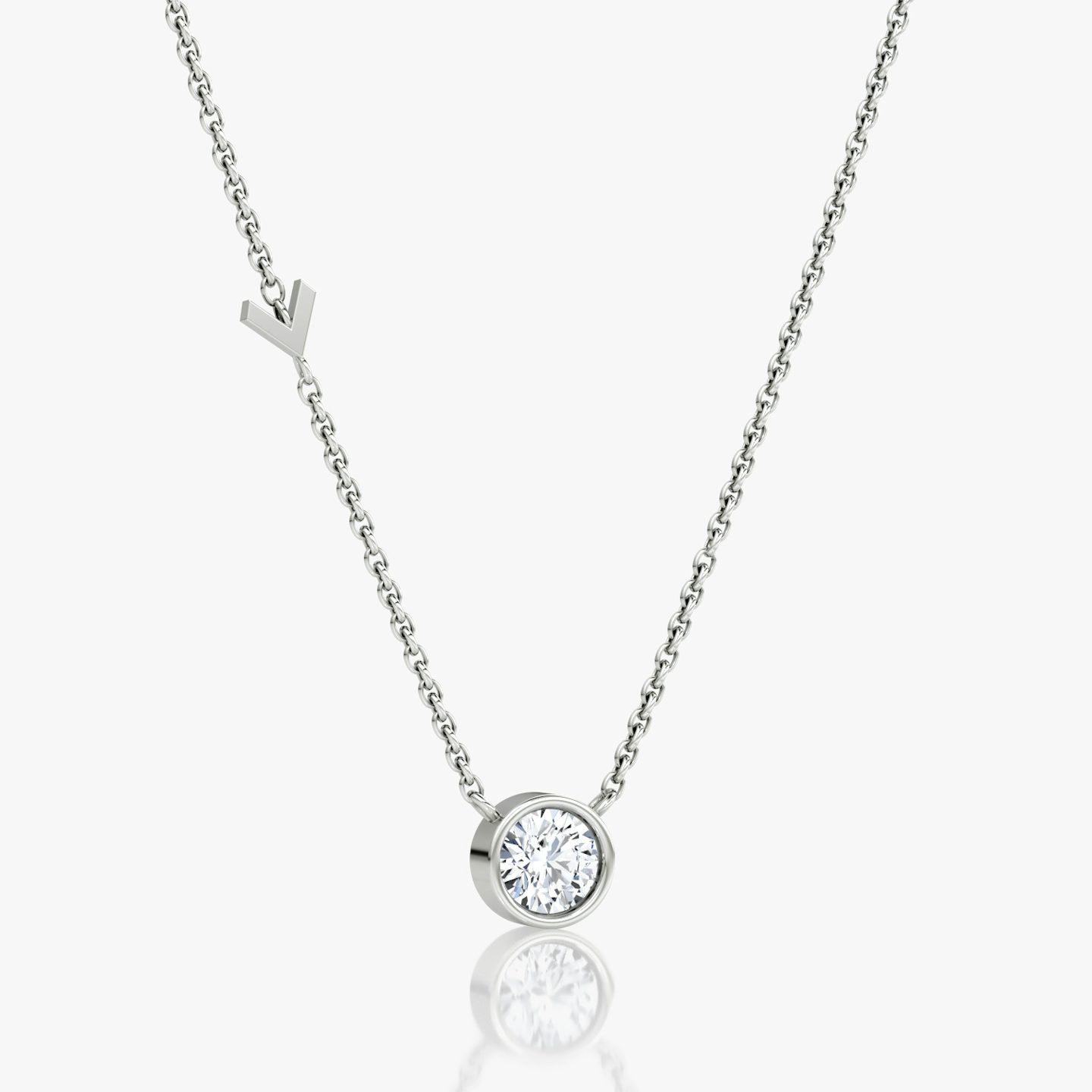Arrow Station Necklace | Round Brilliant | 14k | White Gold | caratWeight: 0.50ct