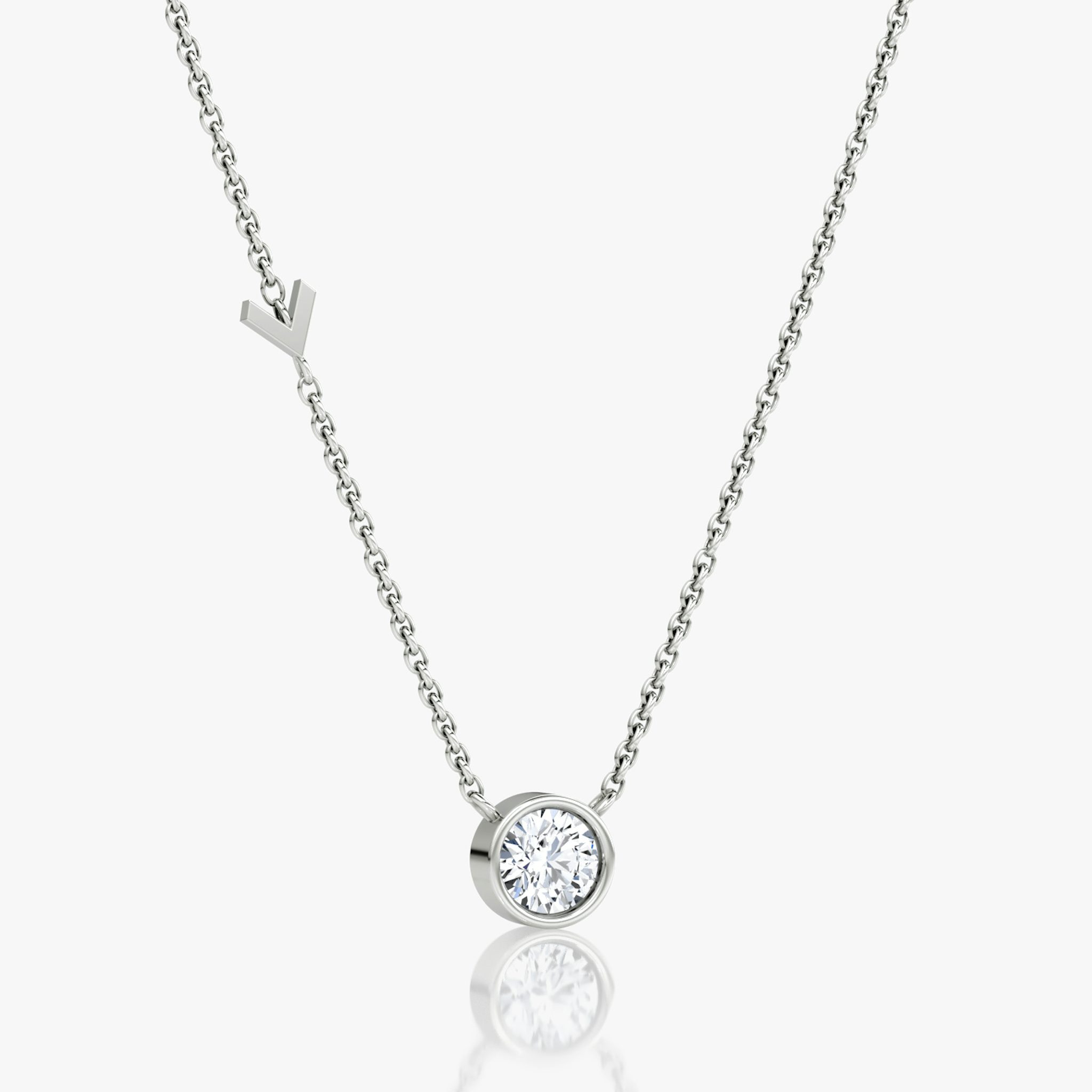 Arrow Station Necklace | Round Brilliant | 14k | White Gold | caratWeight: 0.50ct