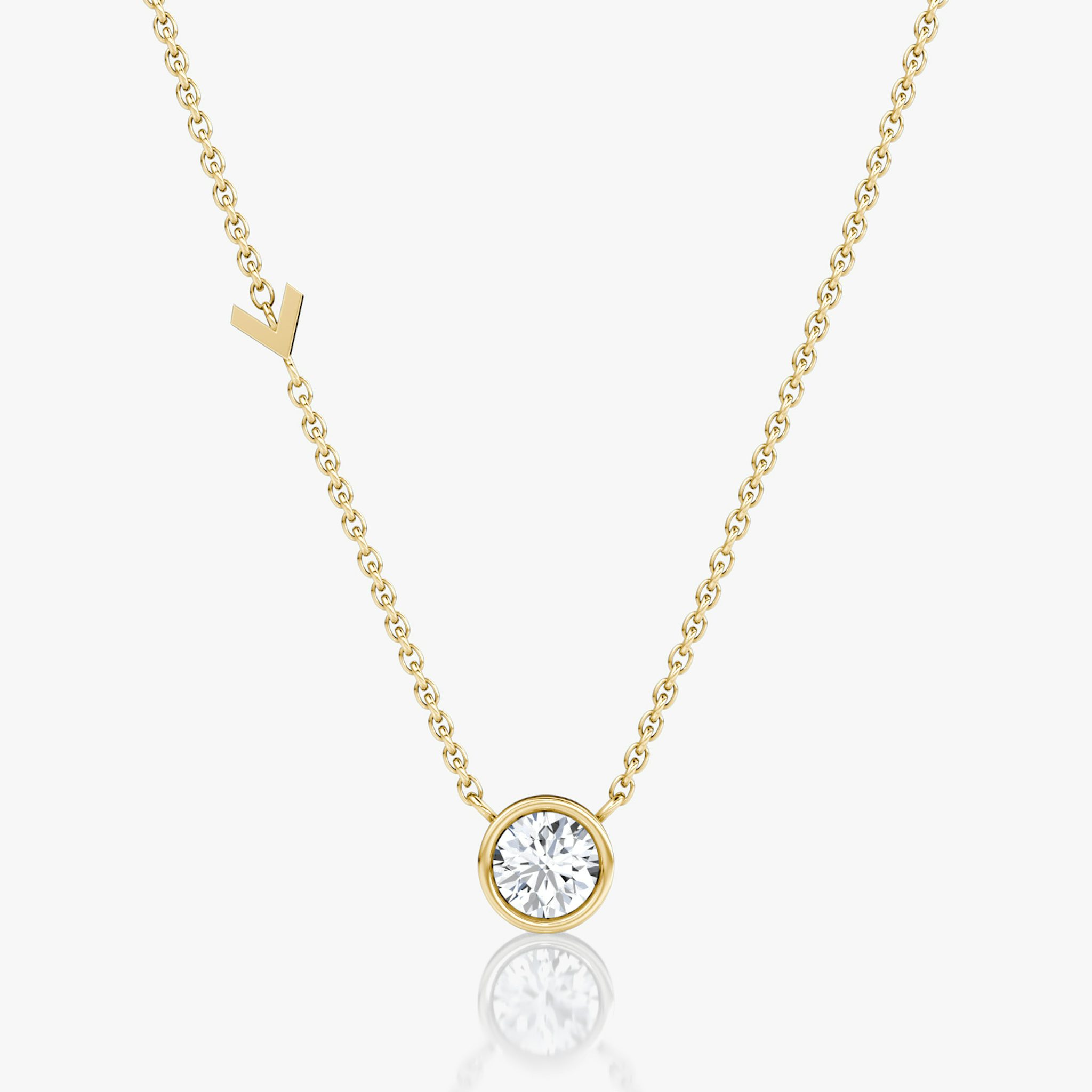 Arrow Station Necklace | Round Brilliant | 14k | Yellow Gold | caratWeight: 0.50ct