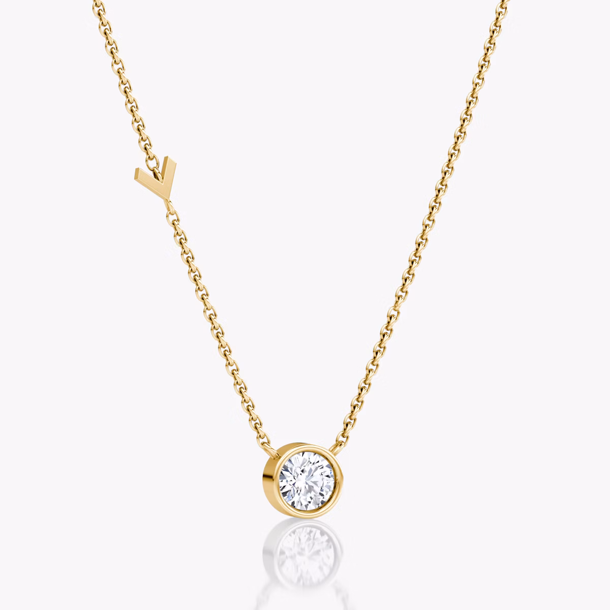 Collier Arrow Station | Rond Brillant | 14k | Or jaune | caratWeight: 0.50ct