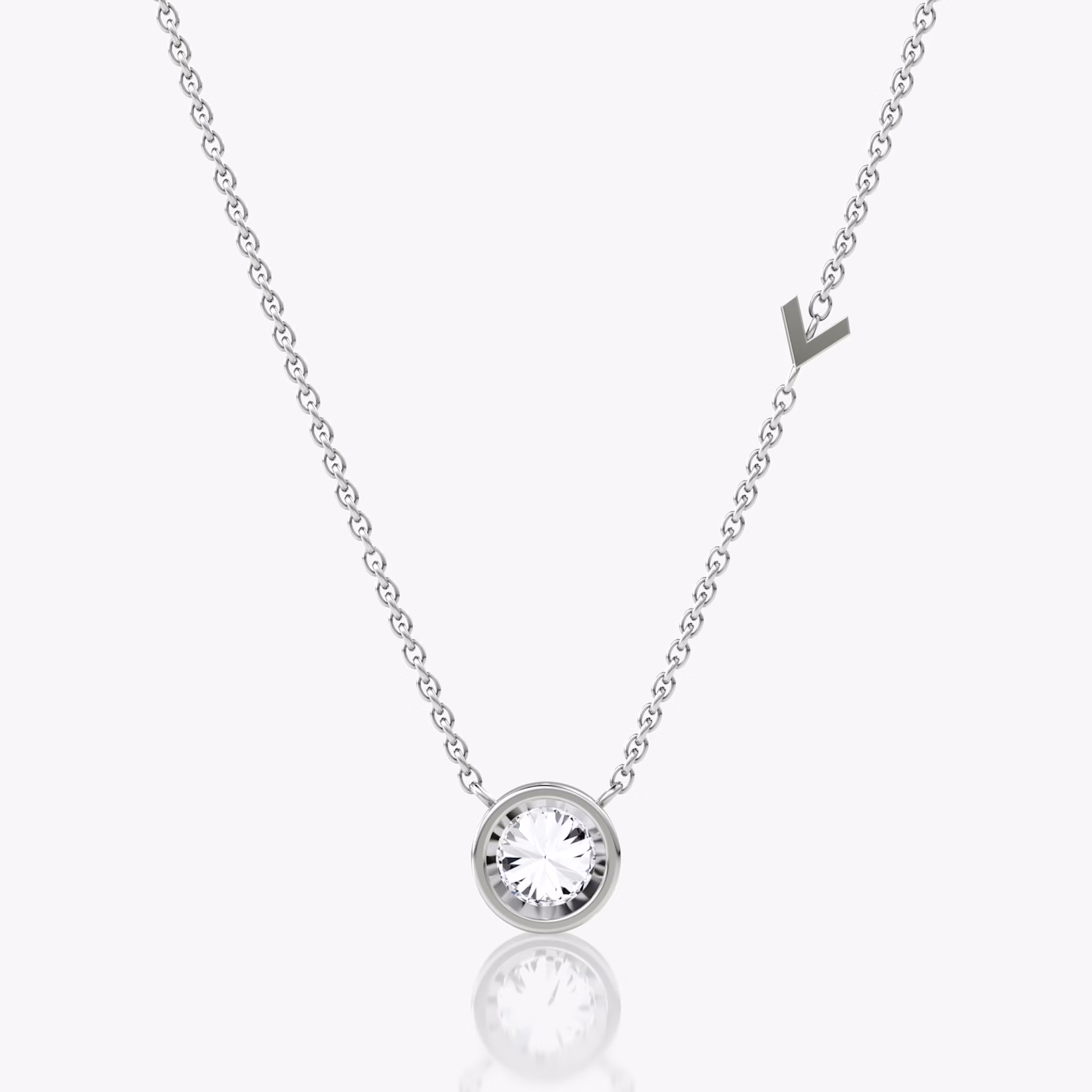 Arrow Station Necklace | Round Brilliant | 14k | White Gold | caratWeight: 0.75ct