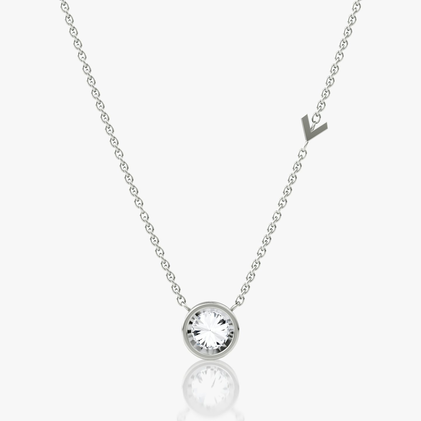 Arrow Station Necklace | Round Brilliant | 14k | White Gold | caratWeight: 0.75ct