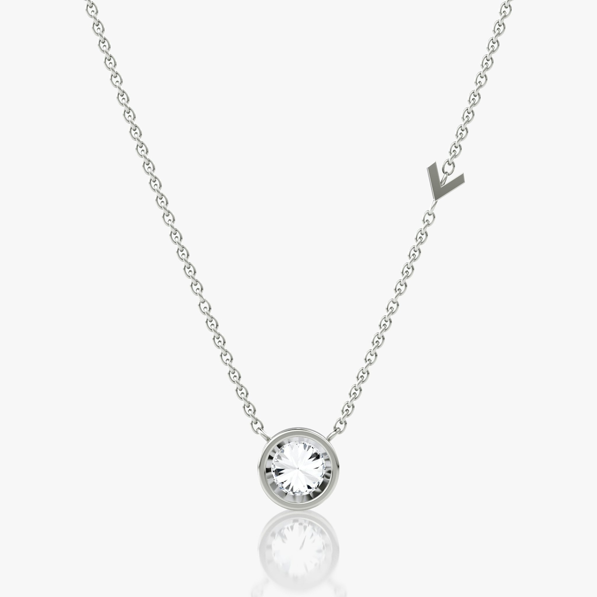 Arrow Station Necklace | Round Brilliant | 14k | White Gold | caratWeight: 0.75ct