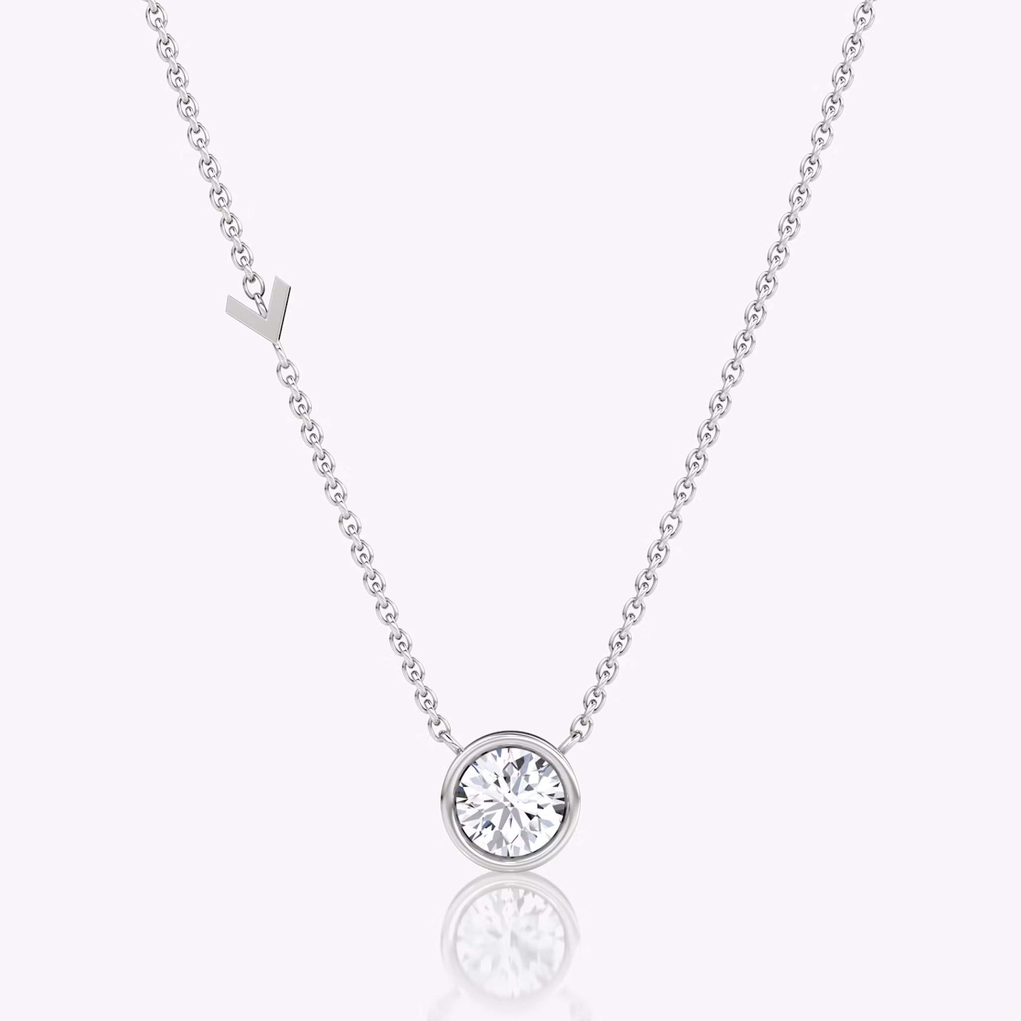 Arrow Station Necklace | Round Brilliant | 14k | White Gold | caratWeight: 0.75ct