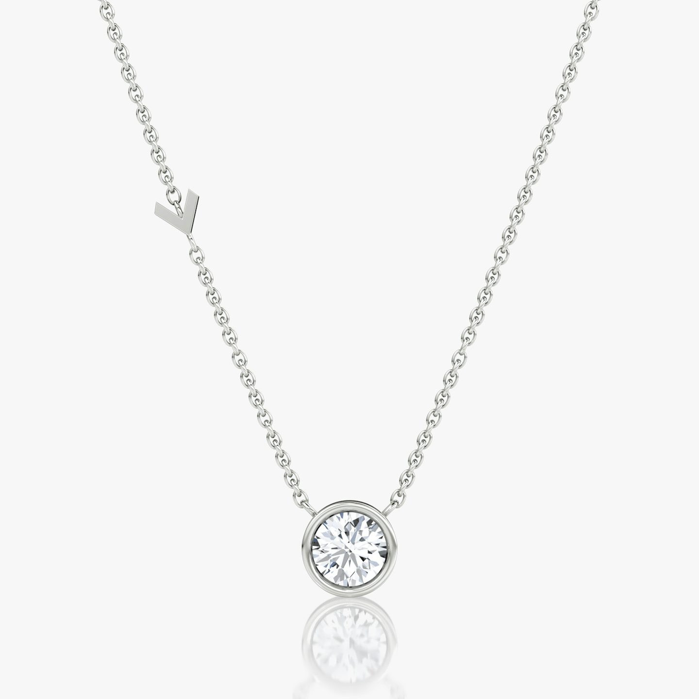 Arrow Station Necklace | Round Brilliant | 14k | White Gold | caratWeight: 0.75ct