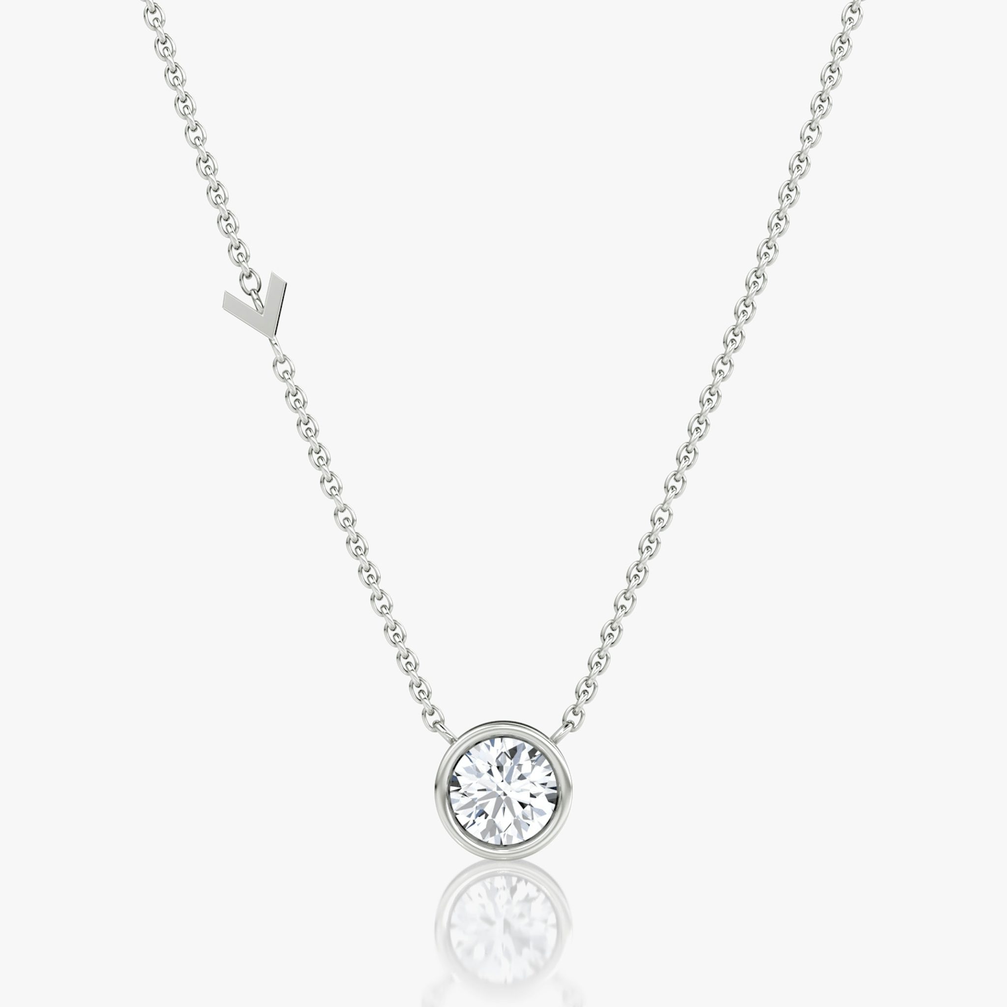 Arrow Station Necklace | Round Brilliant | 14k | White Gold | caratWeight: 0.75ct