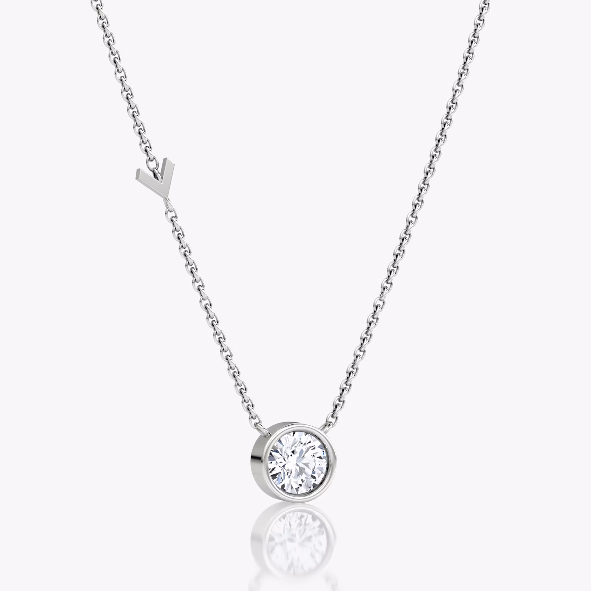 Arrow Station Necklace | Round Brilliant | 14k | White Gold | caratWeight: 0.75ct