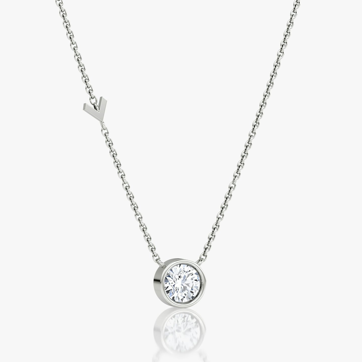Arrow Station Necklace | Round Brilliant | 14k | White Gold | caratWeight: 0.75ct