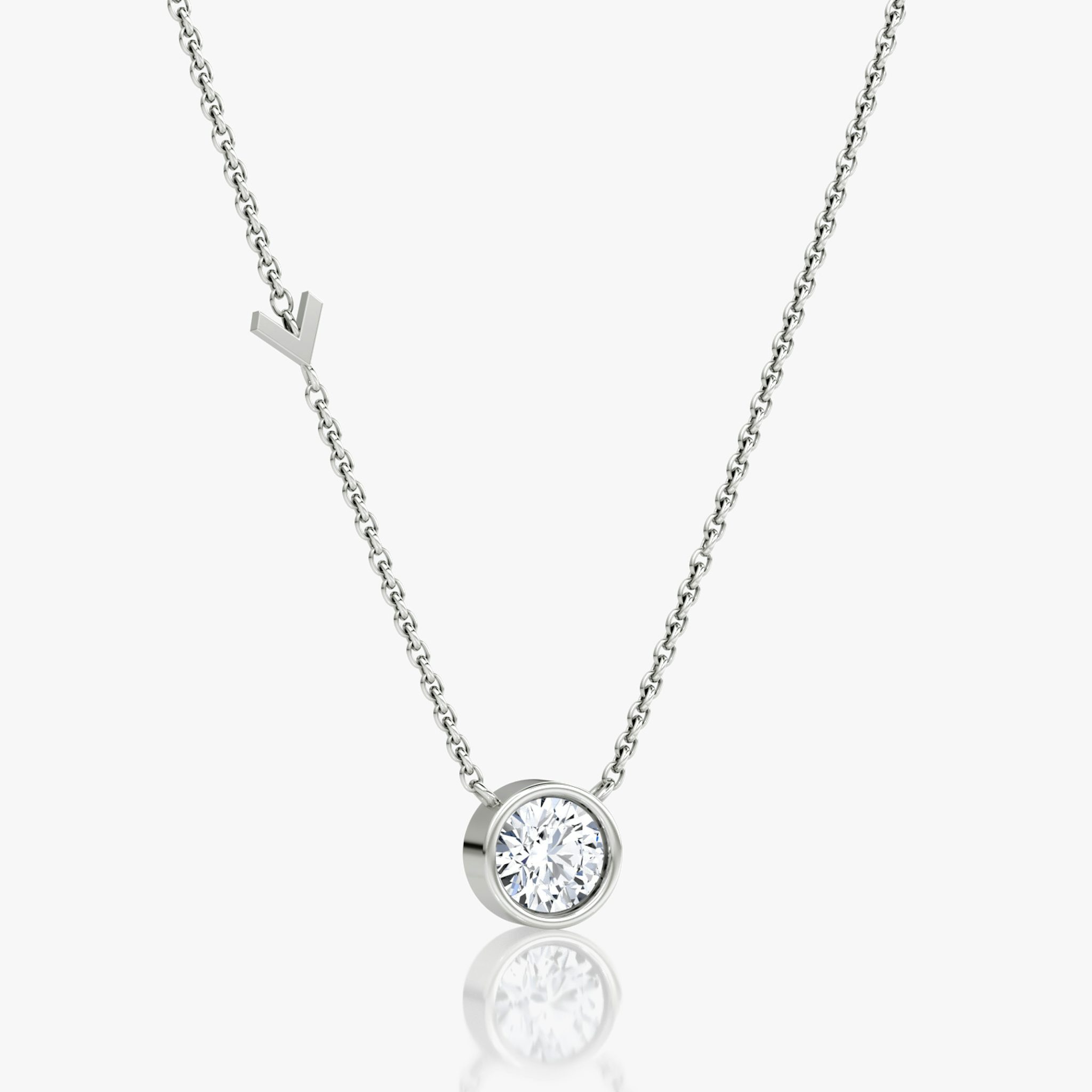 Arrow Station Necklace | Round Brilliant | 14k | White Gold | caratWeight: 0.75ct
