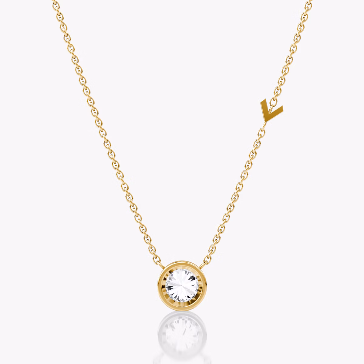 Collier Arrow Station | Rond Brillant | 14k | Or jaune | caratWeight: 0.75ct