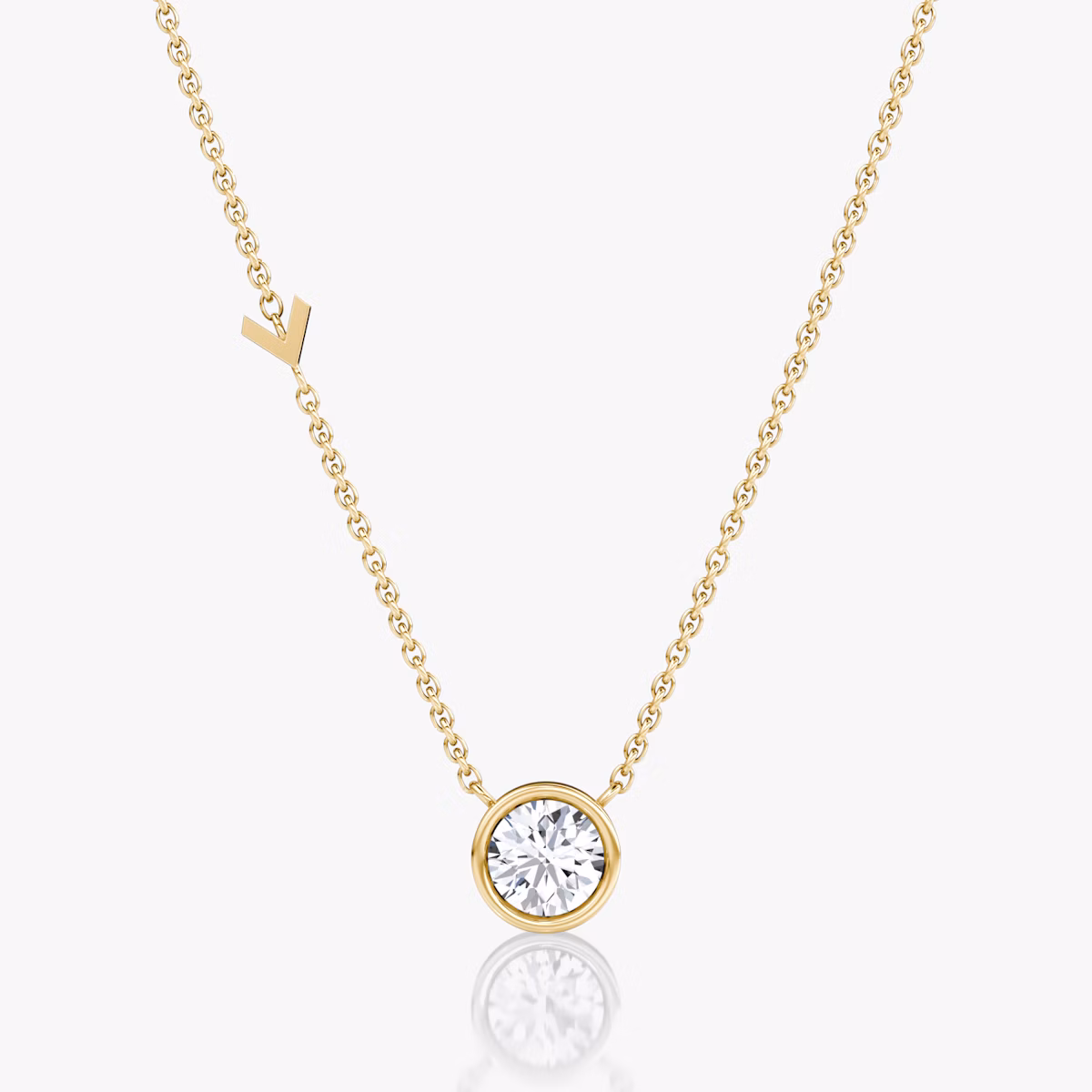 Collier Arrow Station | Rond Brillant | 14k | Or jaune | caratWeight: 0.75ct