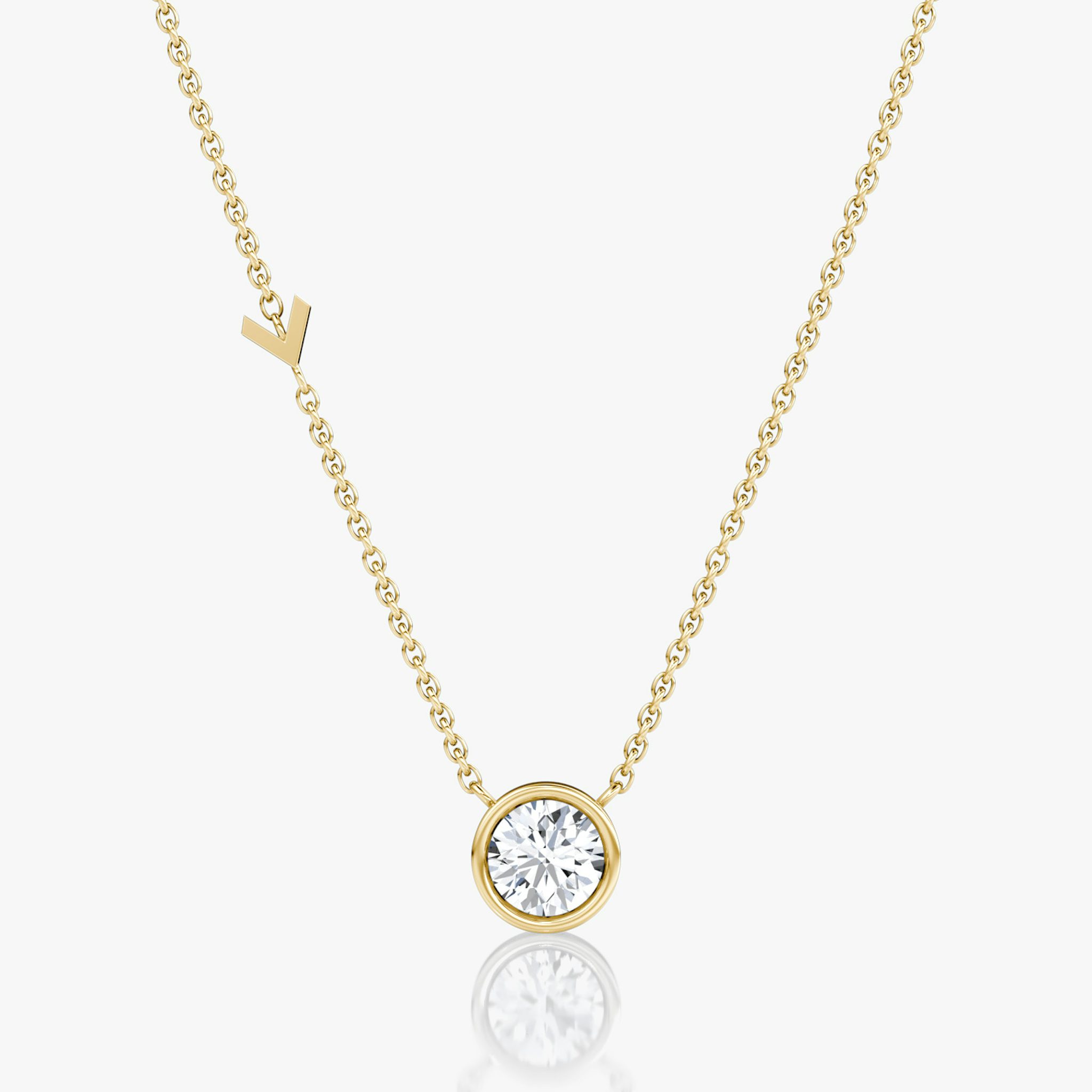 Arrow Station Necklace | Round Brilliant | 14k | Yellow Gold | caratWeight: 0.75ct