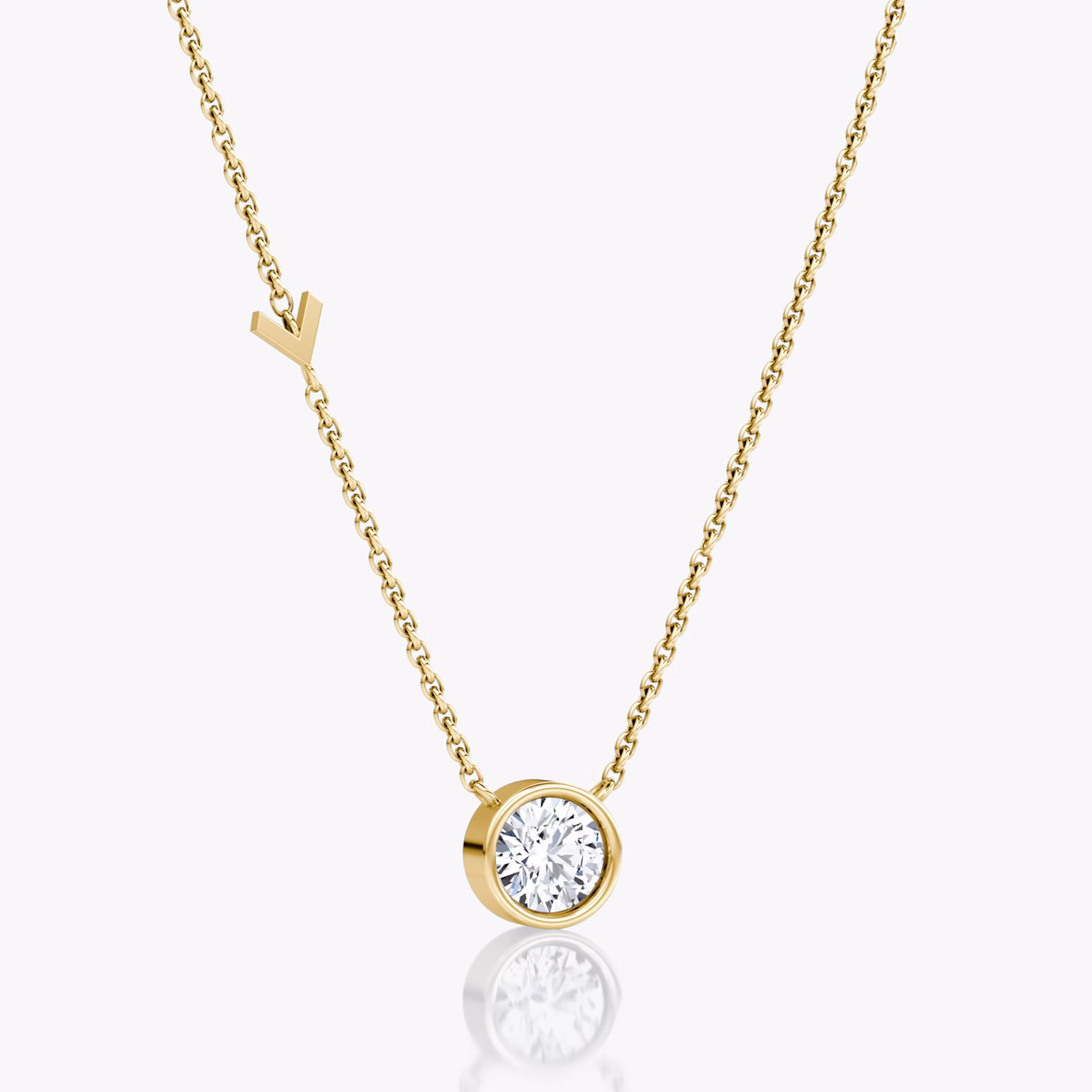 Arrow Station Necklace | Round Brilliant | 14k | Yellow Gold | caratWeight: 0.75ct