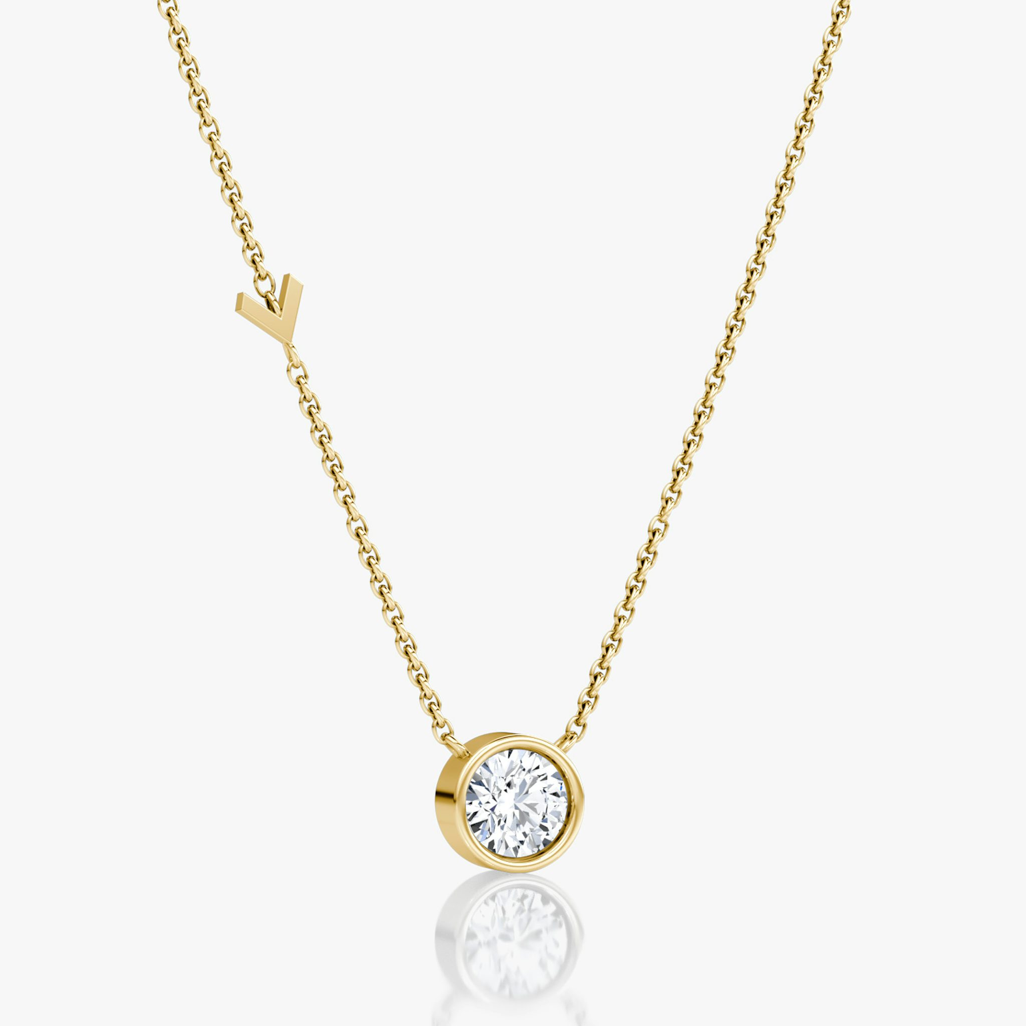 Arrow Station Necklace | Round Brilliant | 14k | Yellow Gold | caratWeight: 0.75ct