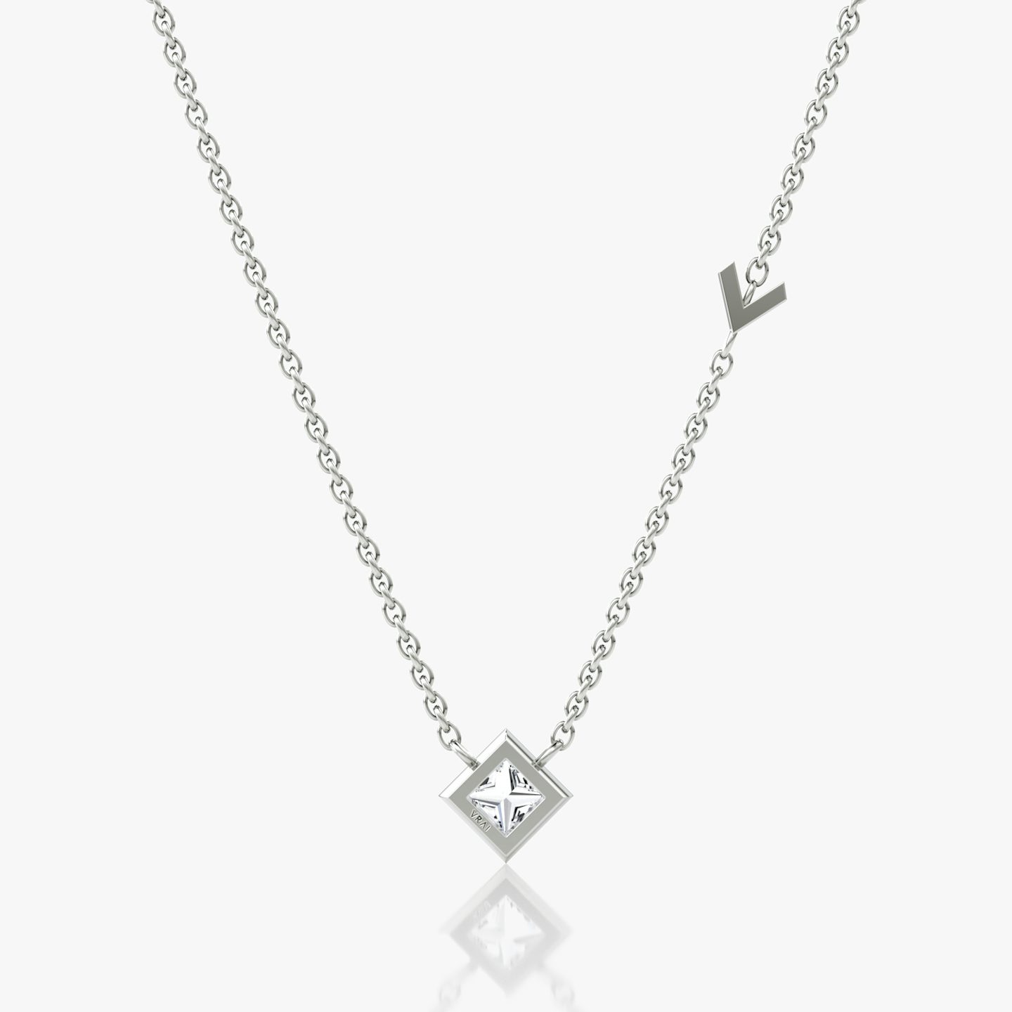 Collier Arrow Station | Princesse | 14k | Or blanc | caratWeight: 0.25ct