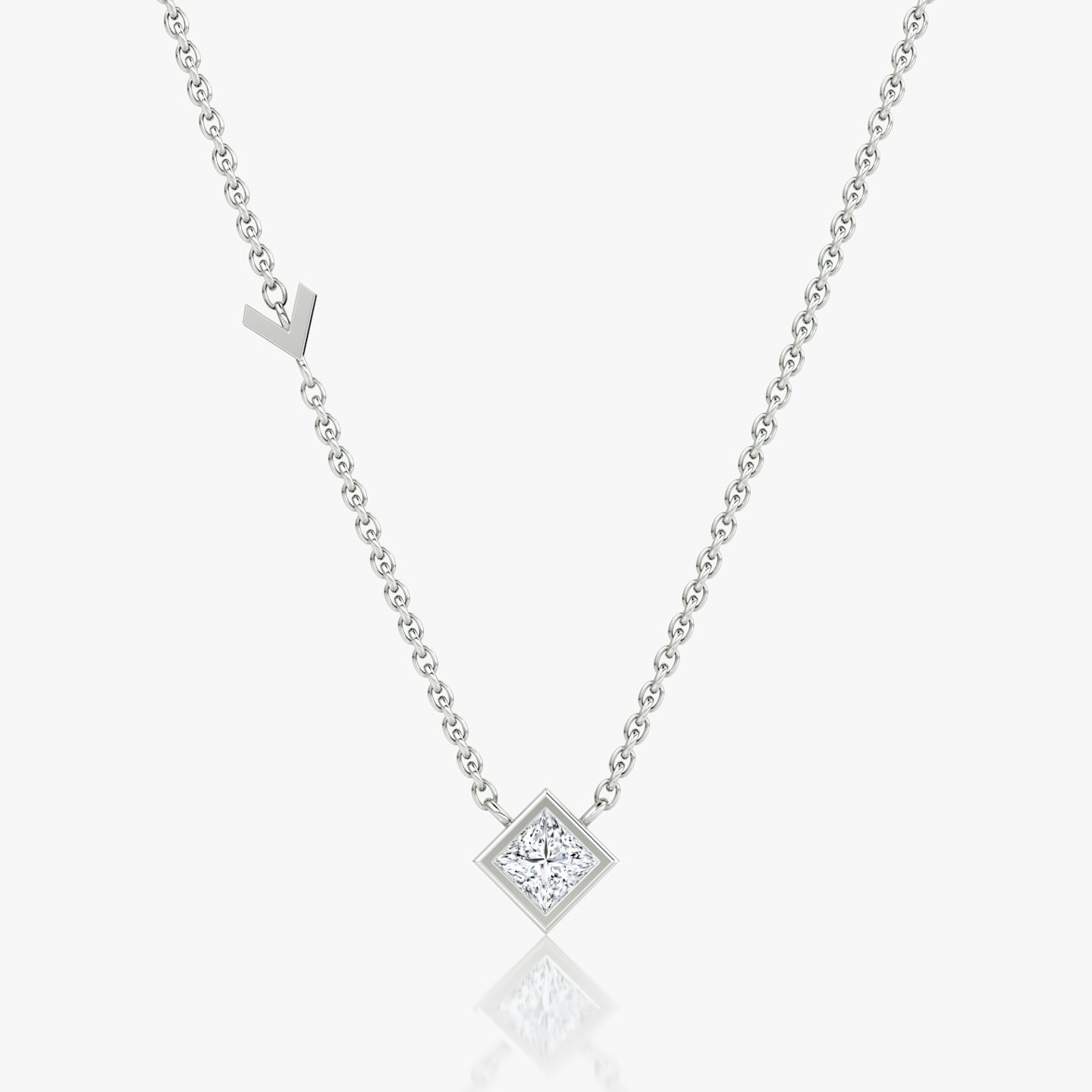 Collier Arrow Station | Princesse | 14k | Or blanc | caratWeight: 0.25ct