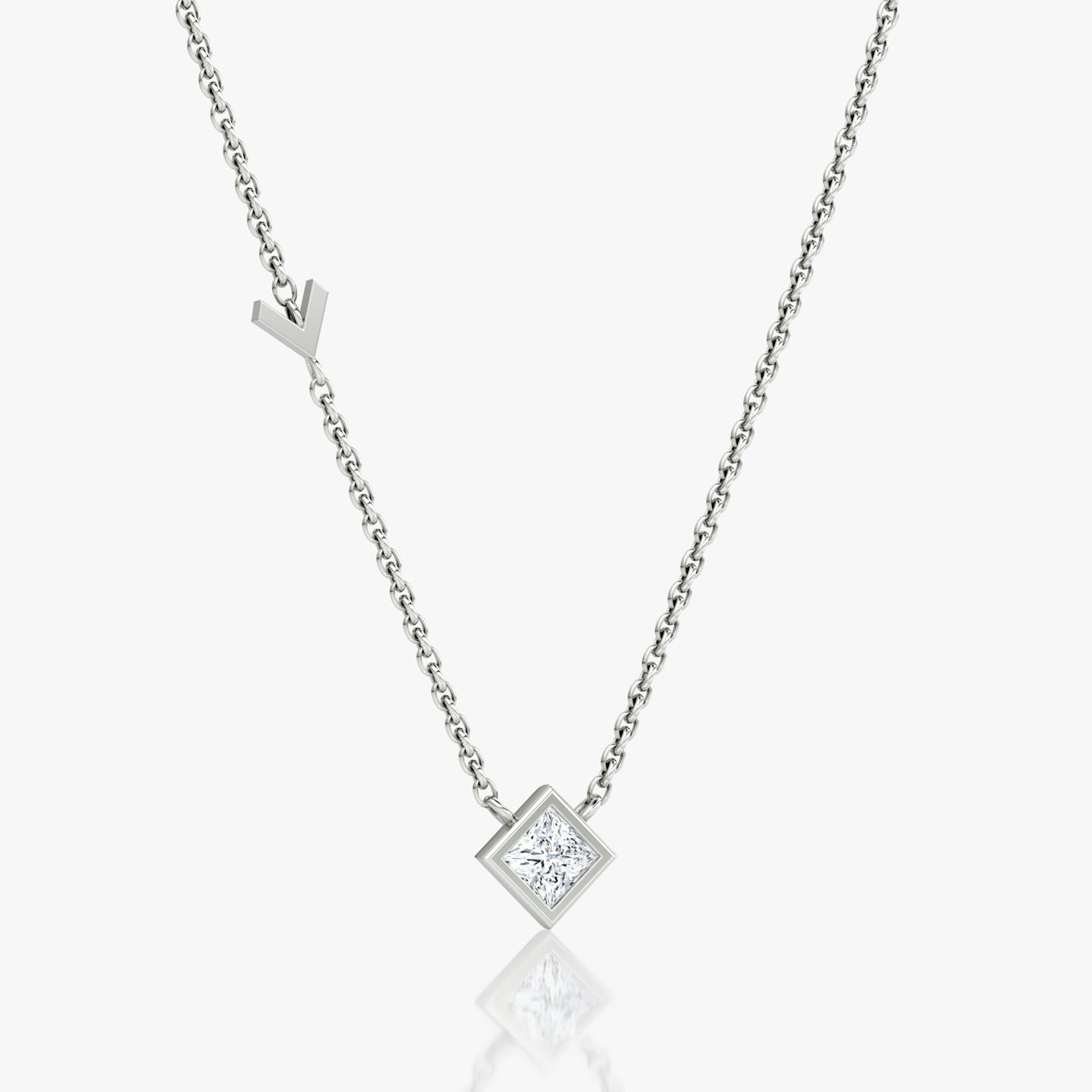 Collier Arrow Station | Princesse | 14k | Or blanc | caratWeight: 0.25ct