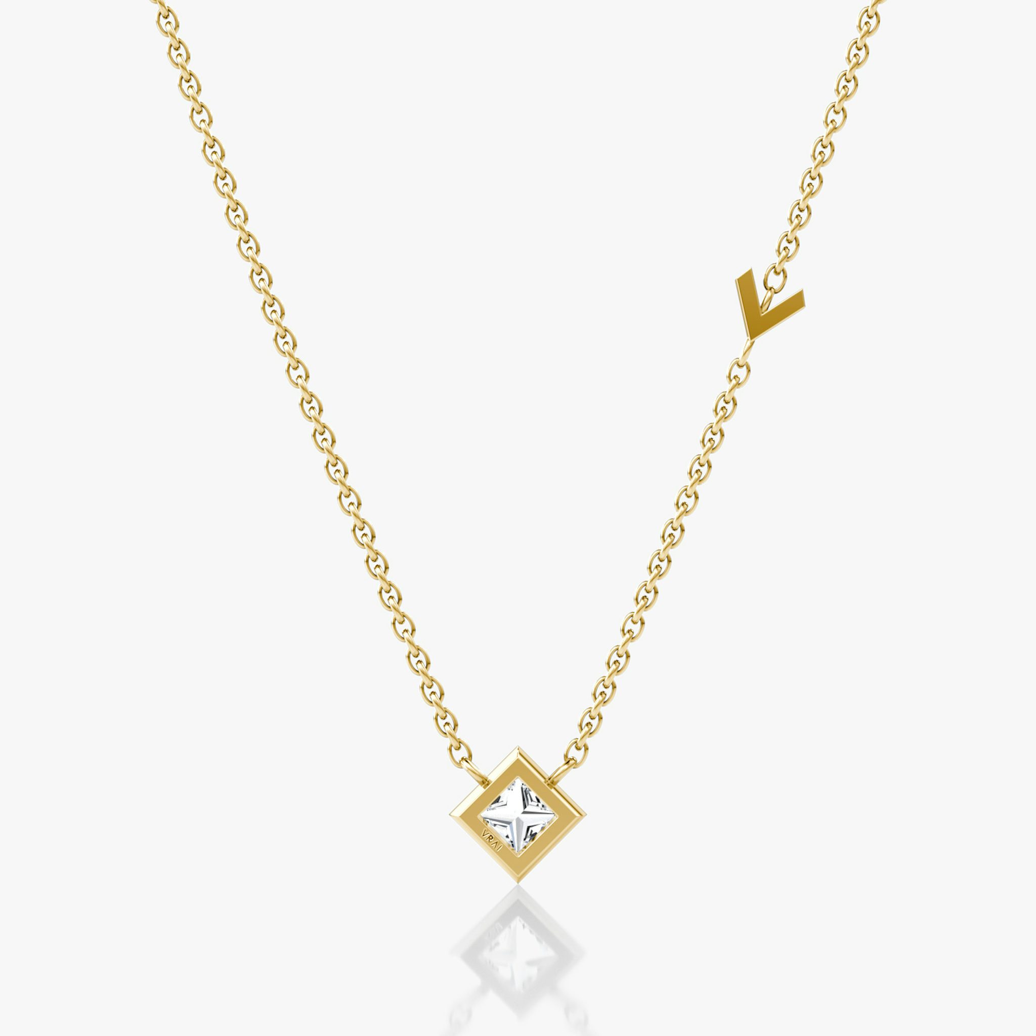 Arrow Station Necklace | Princess | 14k | Yellow Gold | caratWeight: 0.25ct