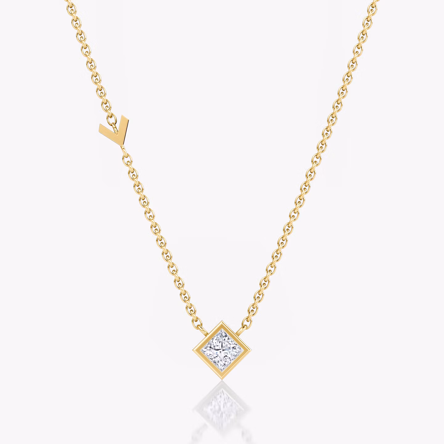 Arrow Station Necklace Princess | Yellow Gold