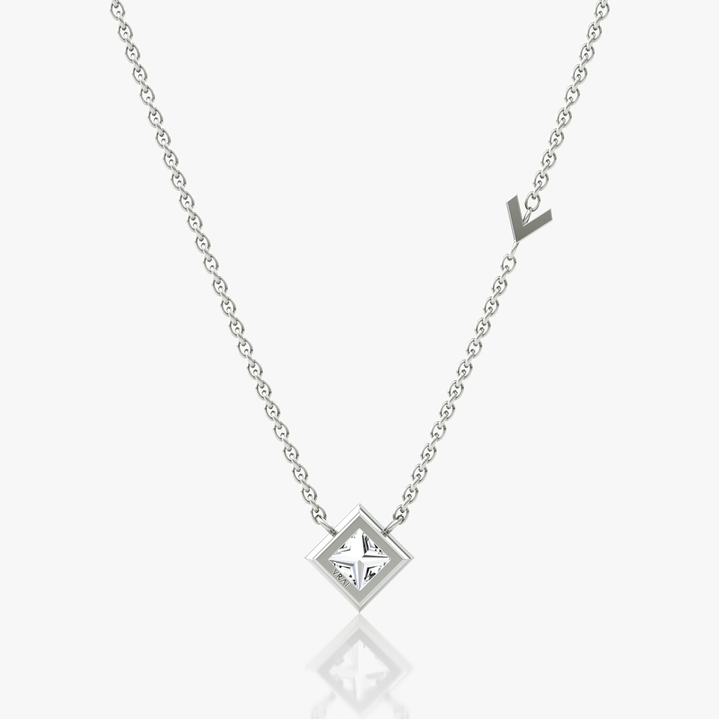 Arrow Station Necklace | Princess | 14k | White Gold | caratWeight: 0.50ct
