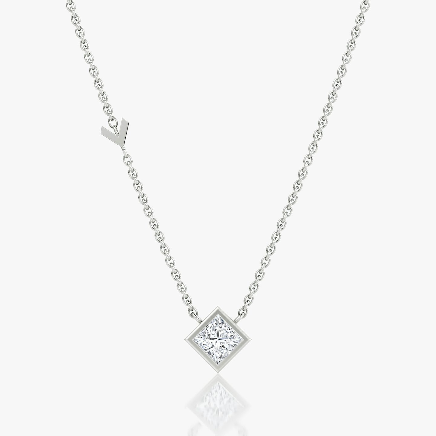 Arrow Station Necklace | Princess | 14k | White Gold | caratWeight: 0.50ct
