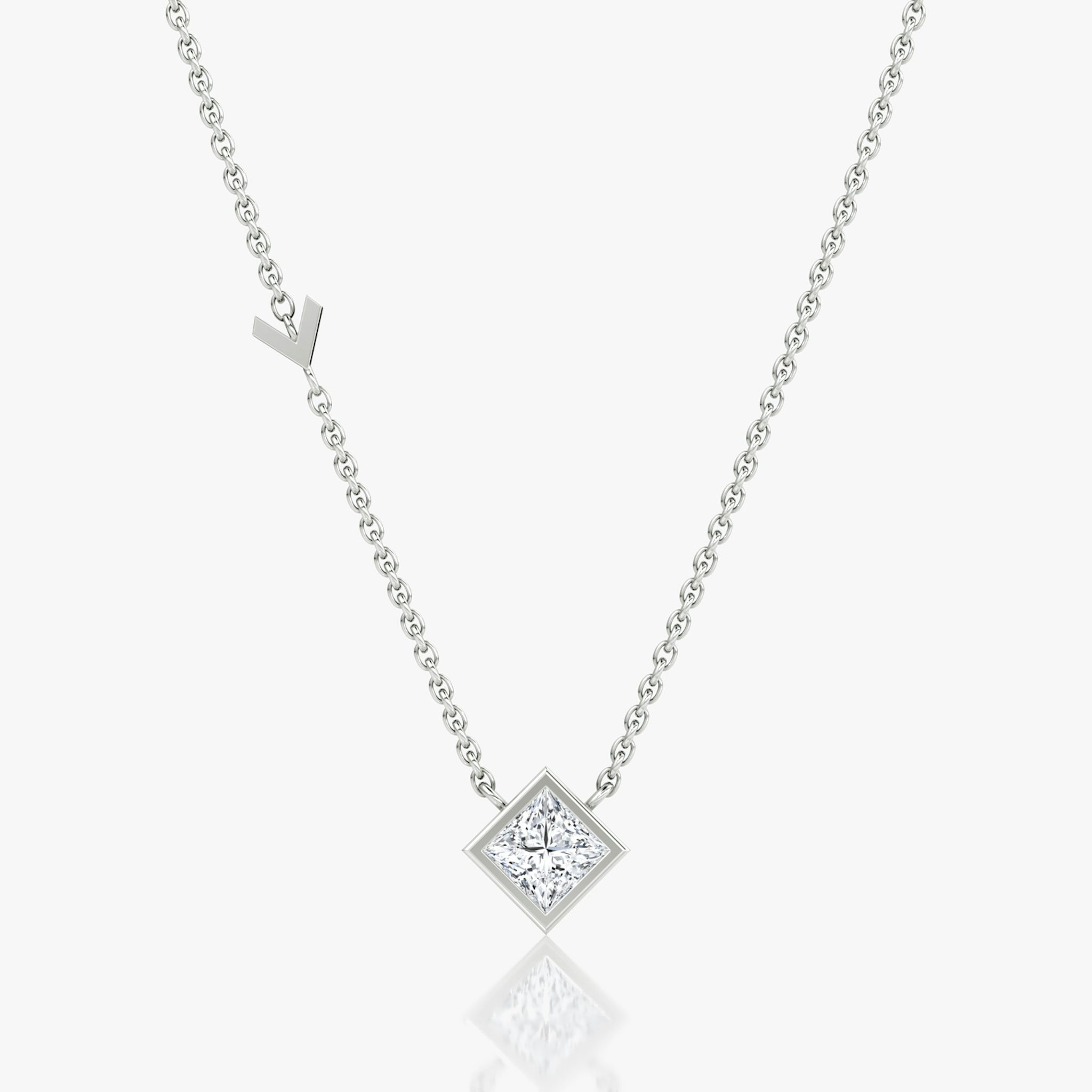 Arrow Station Necklace | Princess | 14k | White Gold | caratWeight: 0.50ct