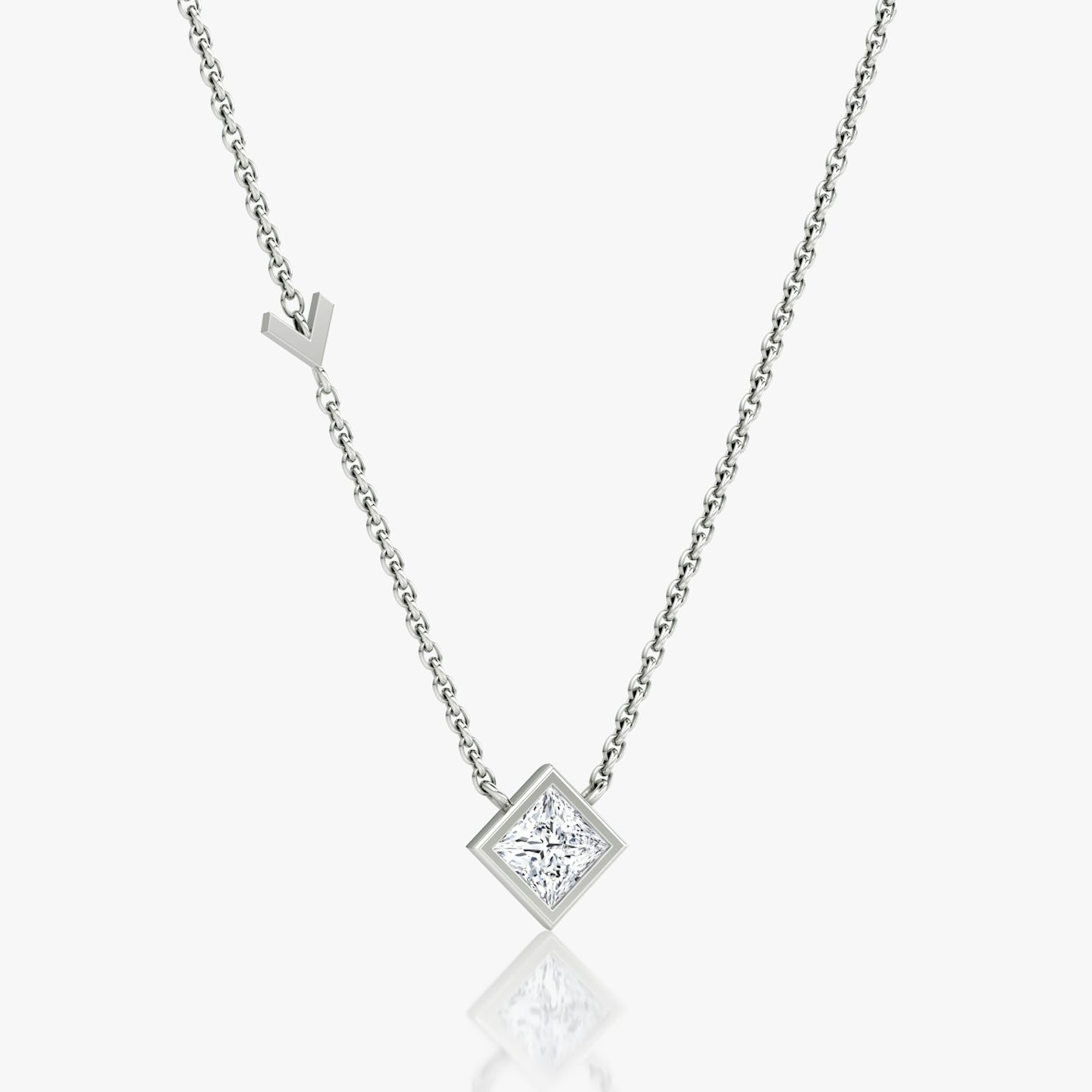 Arrow Station Necklace | Princess | 14k | White Gold | caratWeight: 0.50ct