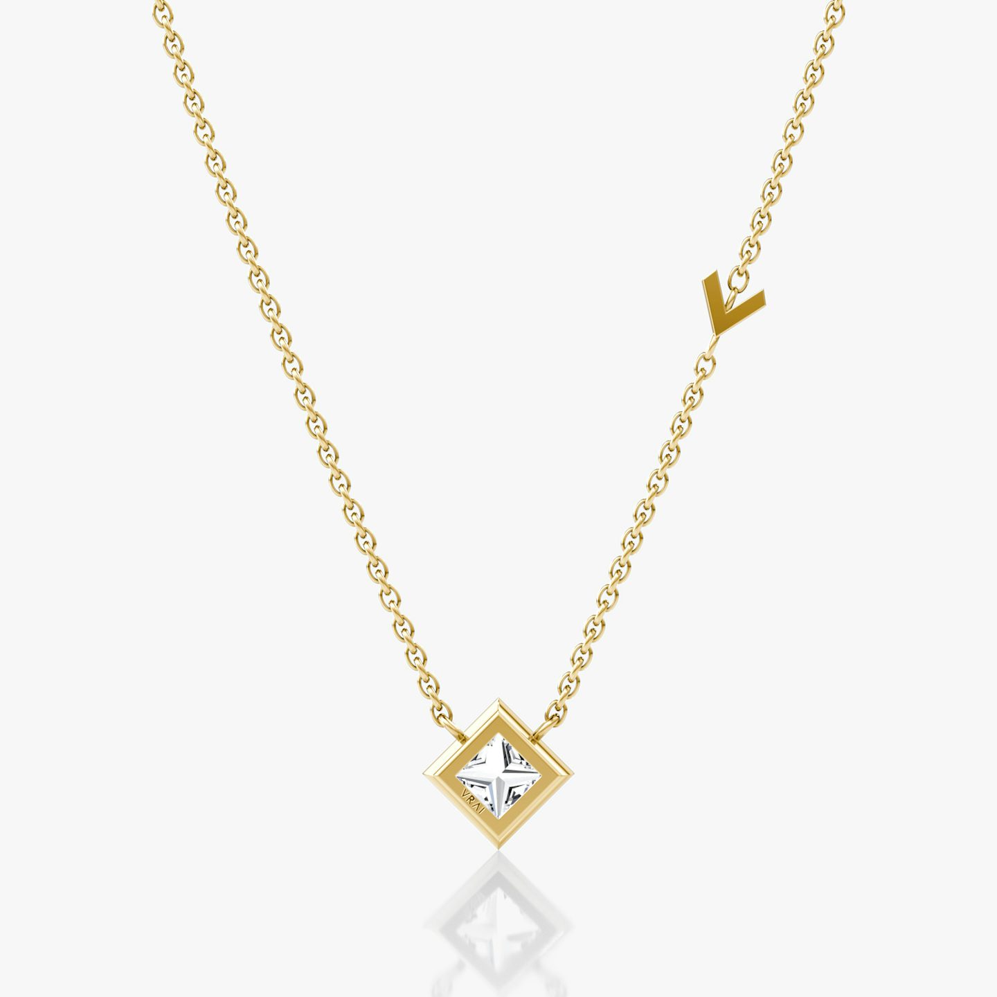 Arrow Station Necklace | Princess | 14k | Yellow Gold | caratWeight: 0.50ct