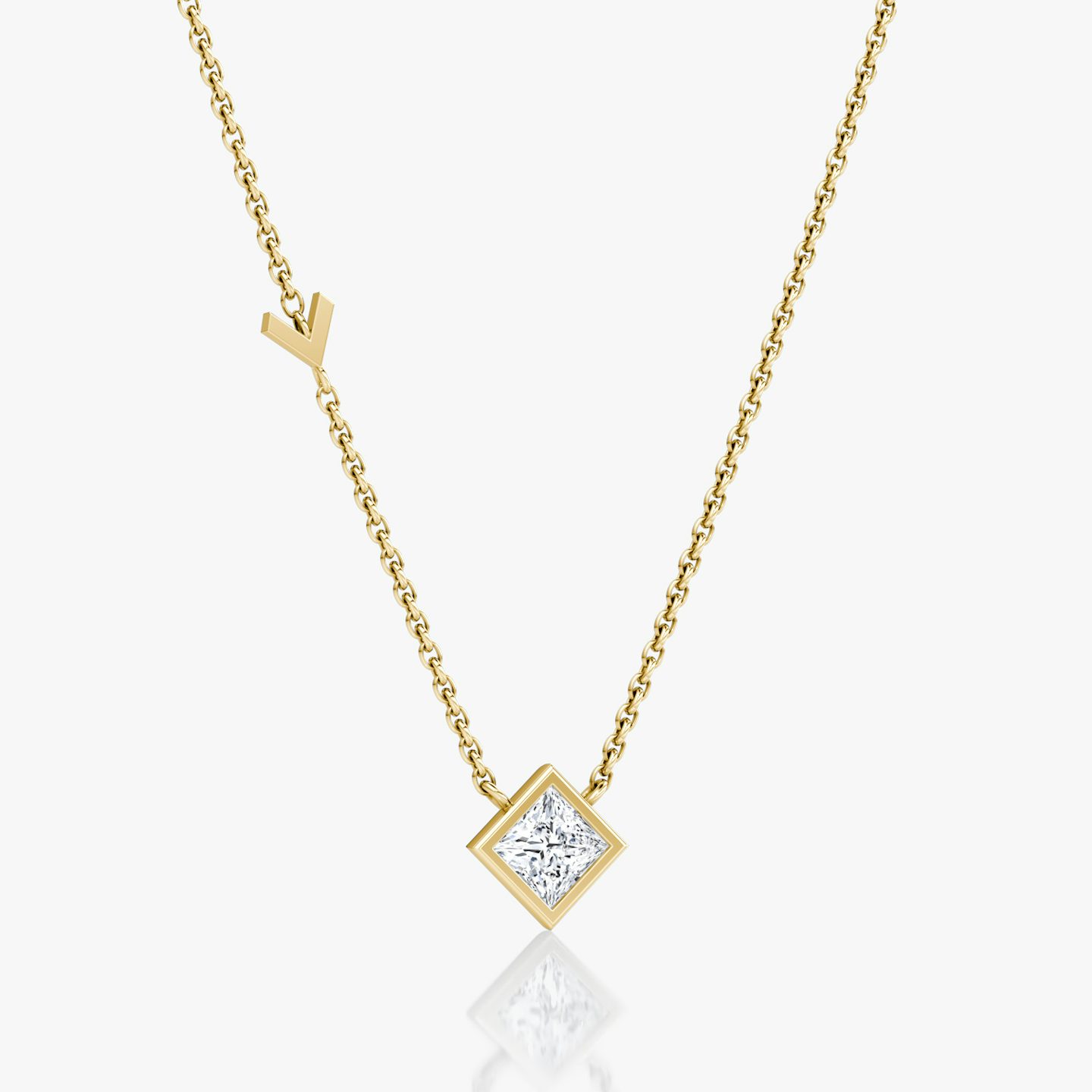 Arrow Station Necklace | Princess | 14k | Yellow Gold | caratWeight: 0.50ct