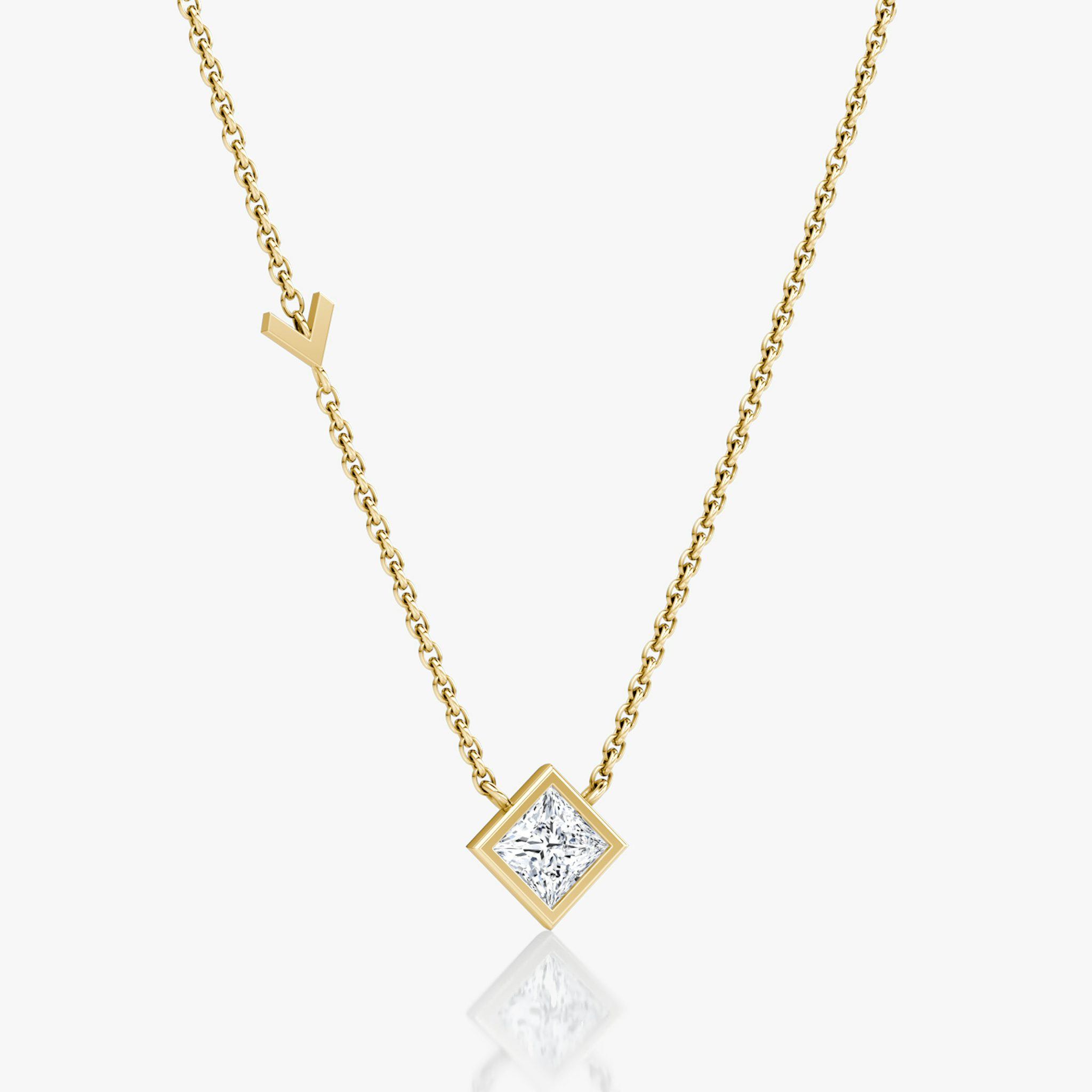 Arrow Station Necklace | Princess | 14k | Yellow Gold | caratWeight: 0.50ct