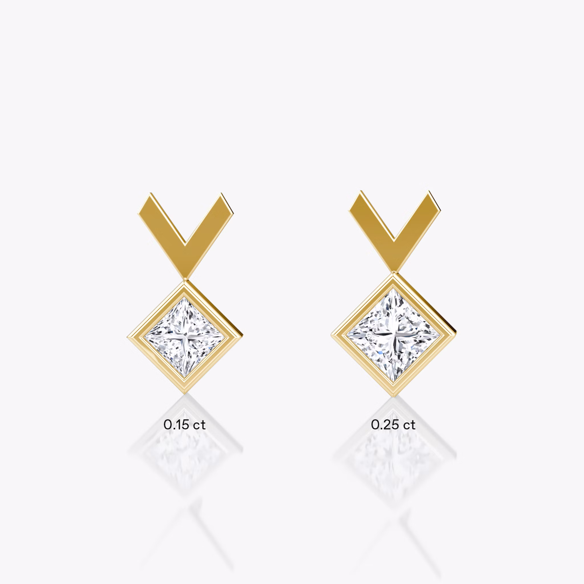 Arrow Stud | Princess | 14k | Yellow Gold | caratWeight: 0.15ct