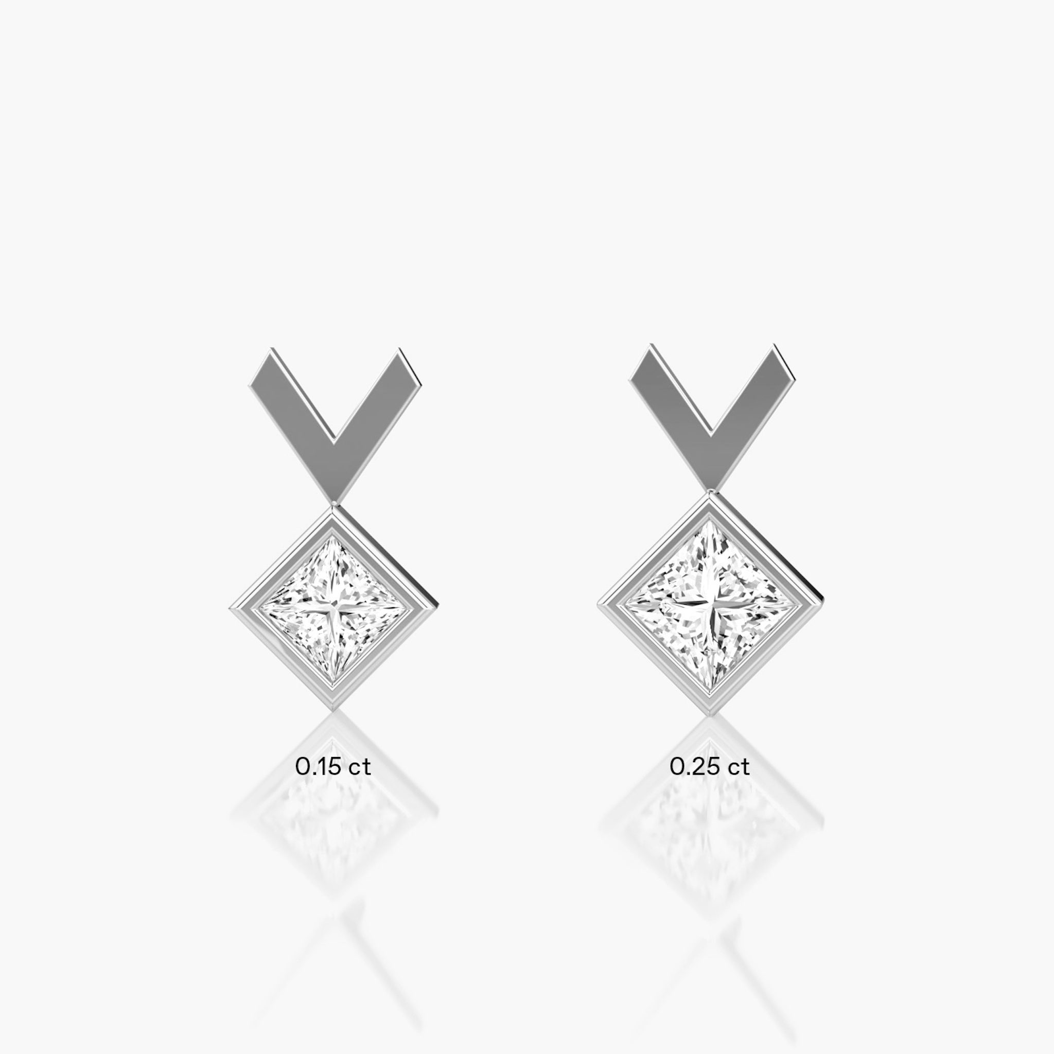 Arrow Stud | Princess | 14k | White Gold | caratWeight: 0.15ct