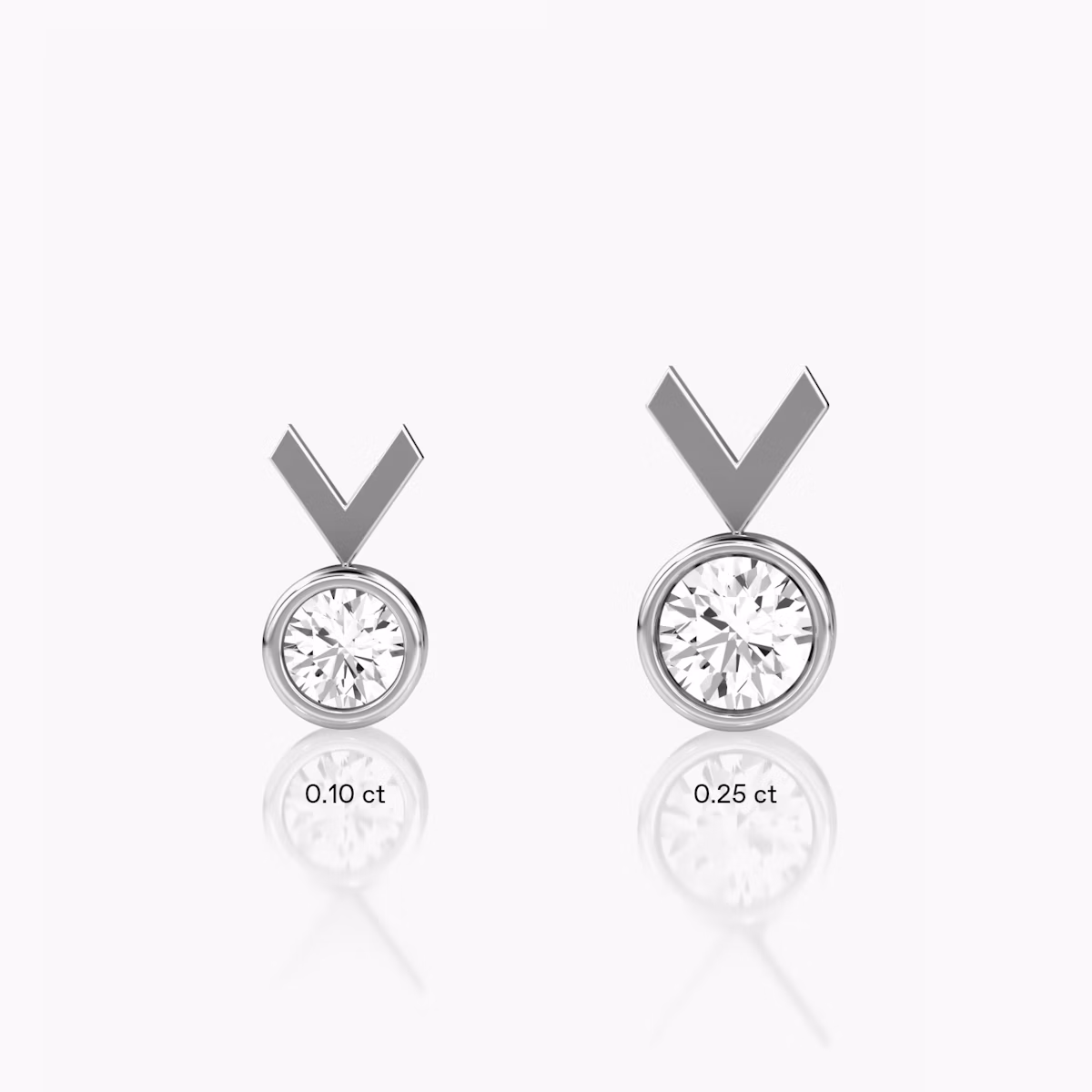 Arrow Stud | Round Brilliant | 14k | White Gold | caratWeight: 0.10ct