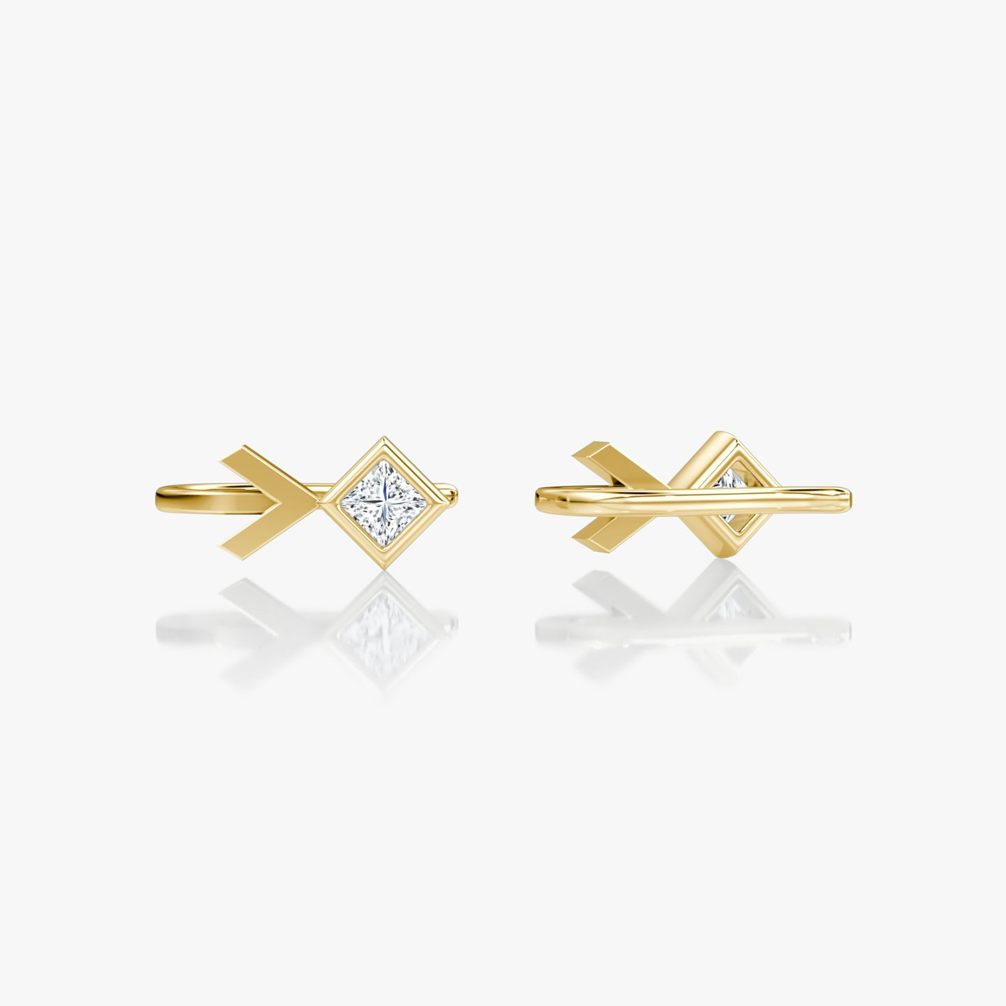Arrow Cuff Earring | Princess | 14k | Yellow Gold | caratWeight: 0.25ct