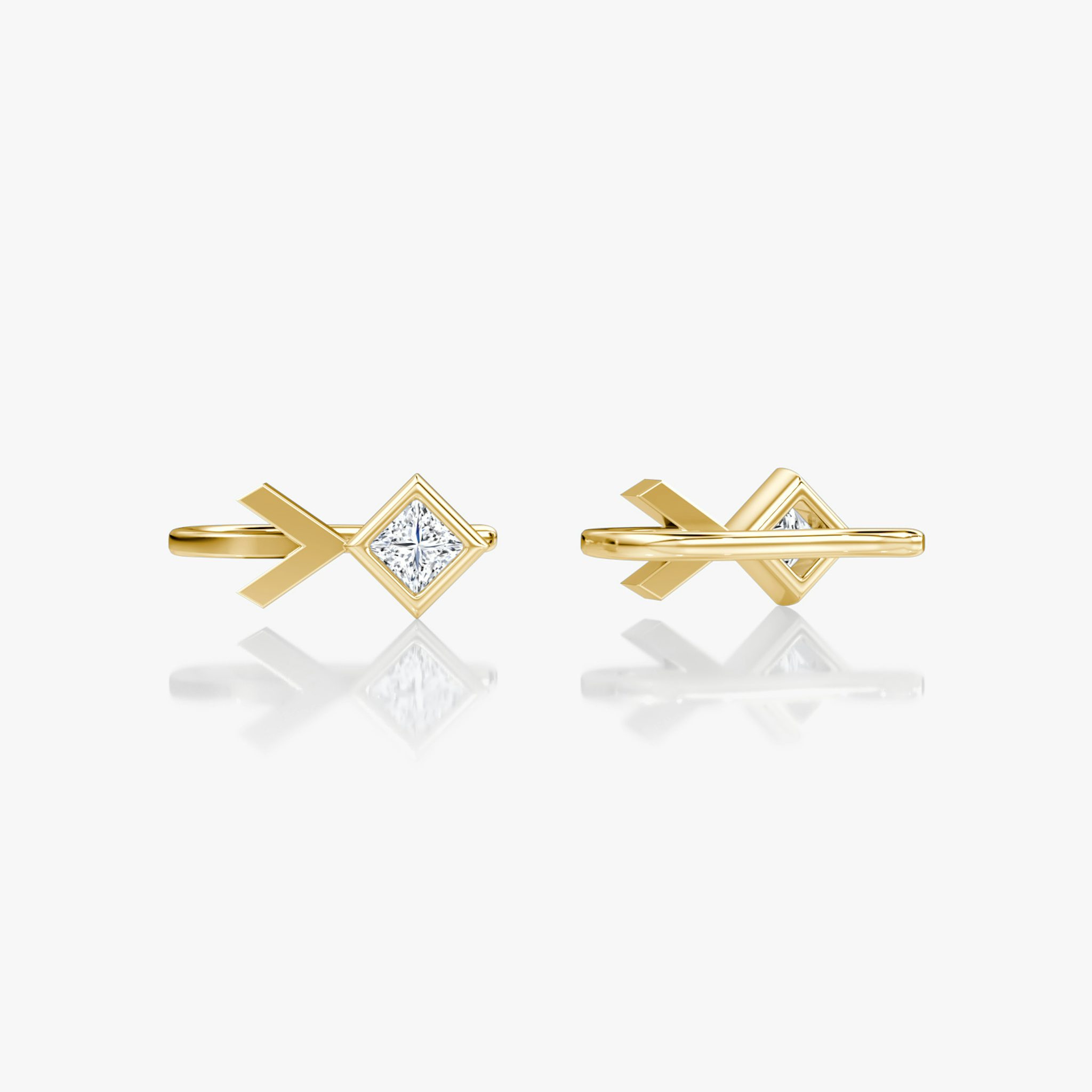 Arrow Cuff Earring | Princess | 14k | Yellow Gold | caratWeight: 0.25ct